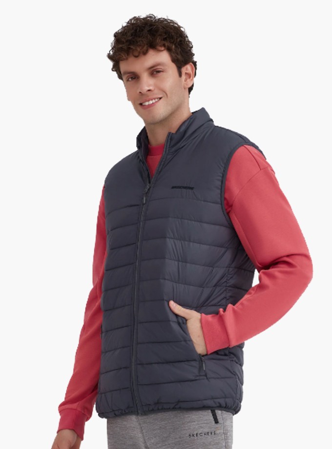 Skechers M Essential Vest Erkek Gri Yelek S202174-040