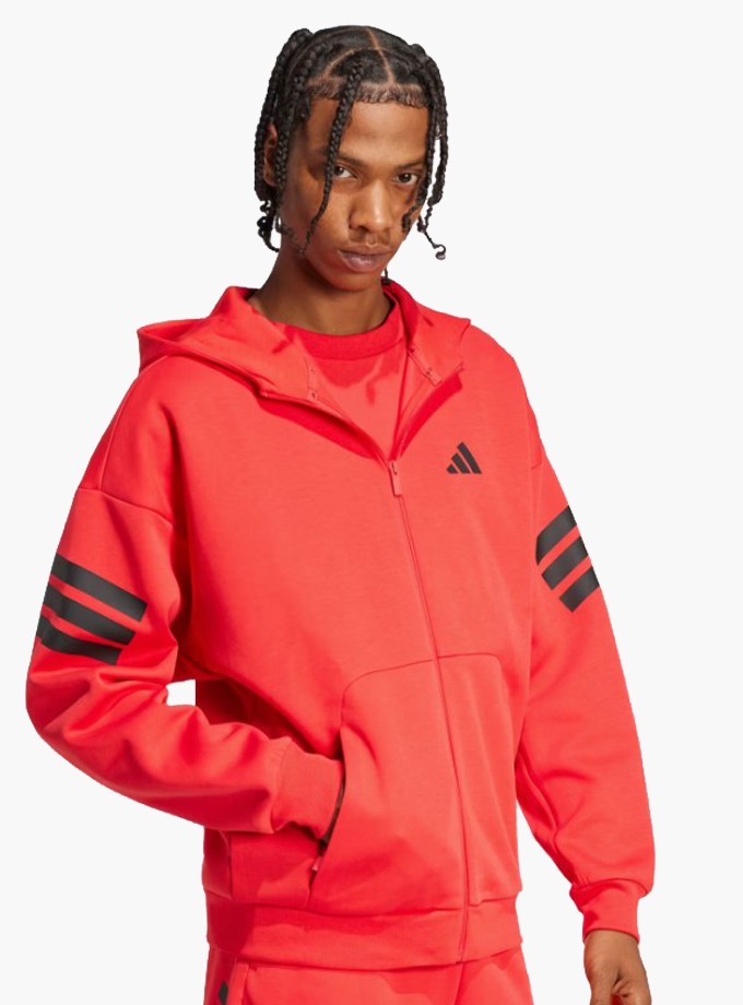 adidas Future Icons 3-Stripes Full-Zip Kapüşonlu Erkek Sweatshirt JI8779