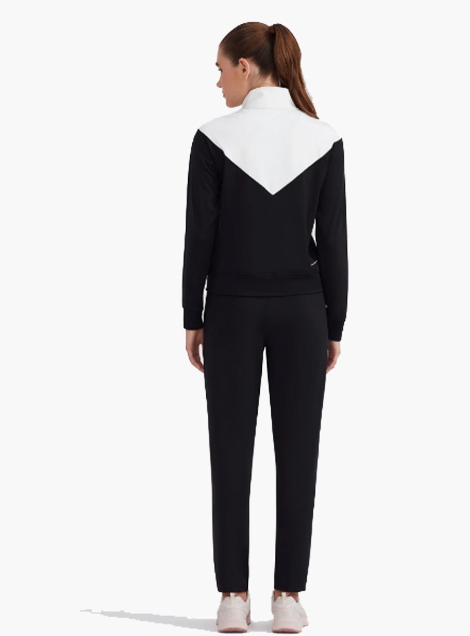 Skechers Micro Collection Colorblock Suit Kadın Siyah Eşofman Takımı S212251-001