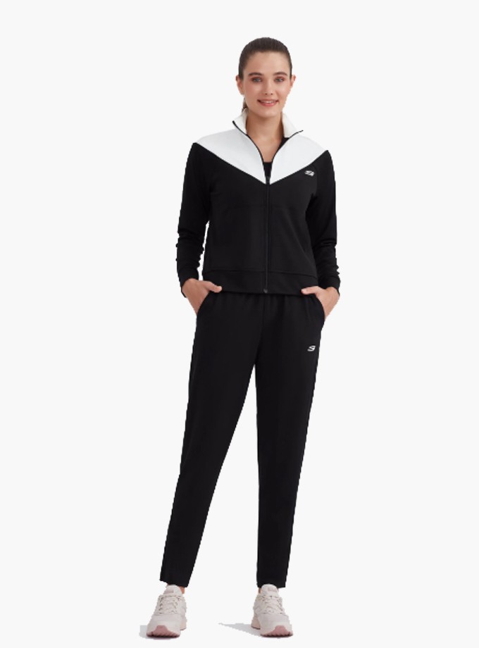 Skechers Micro Collection Colorblock Suit Kadın Siyah Eşofman Takımı S212251-001