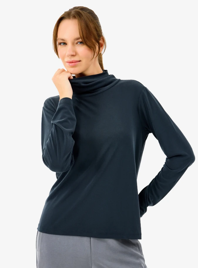 Skechers S2520185-3817 W Turtle Neck Longsleeve Softluxe Kadın T-shirt