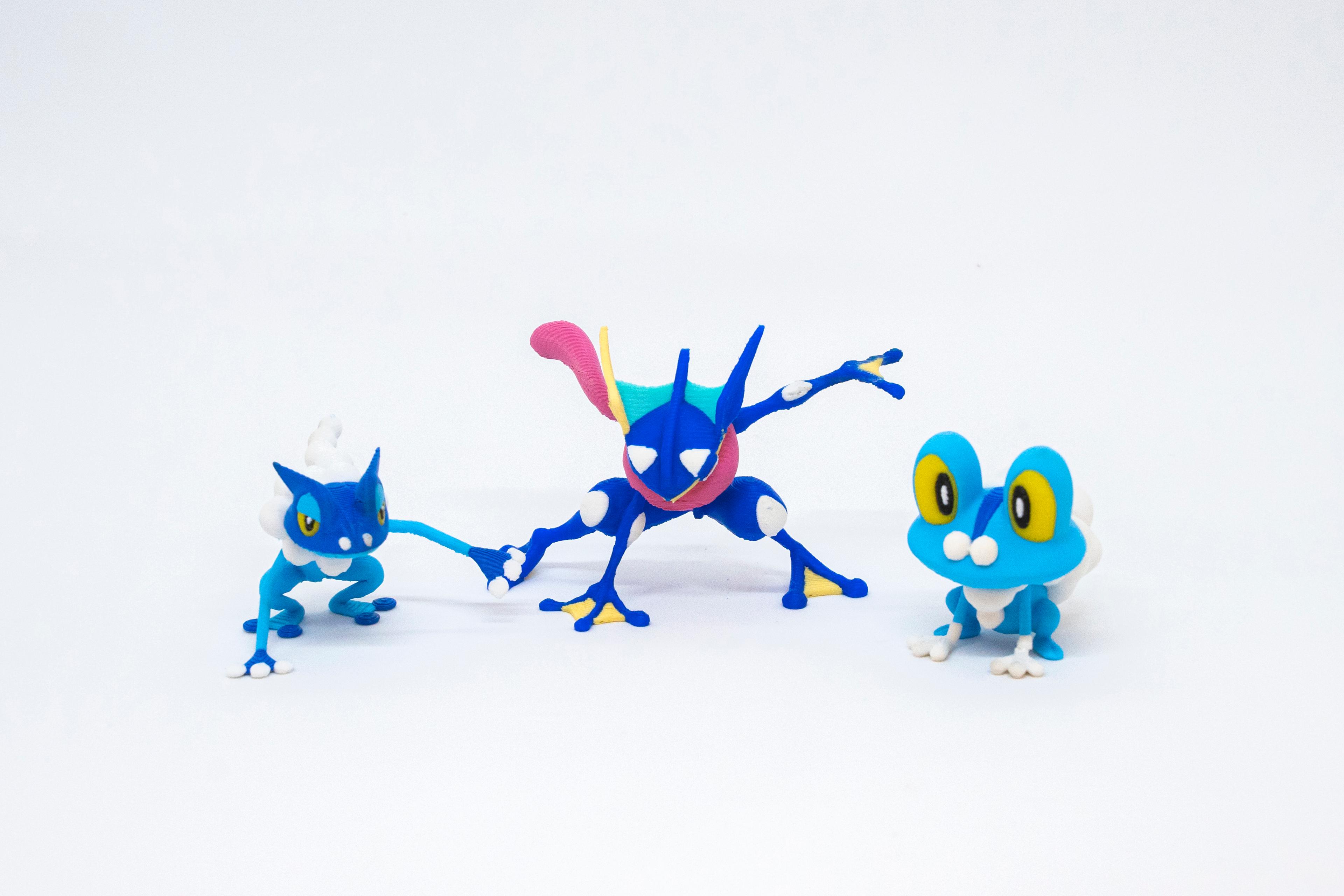 Froakie - Frogadier - Greninja Pokemon 3D Model Evrim 3lü Tüm Set