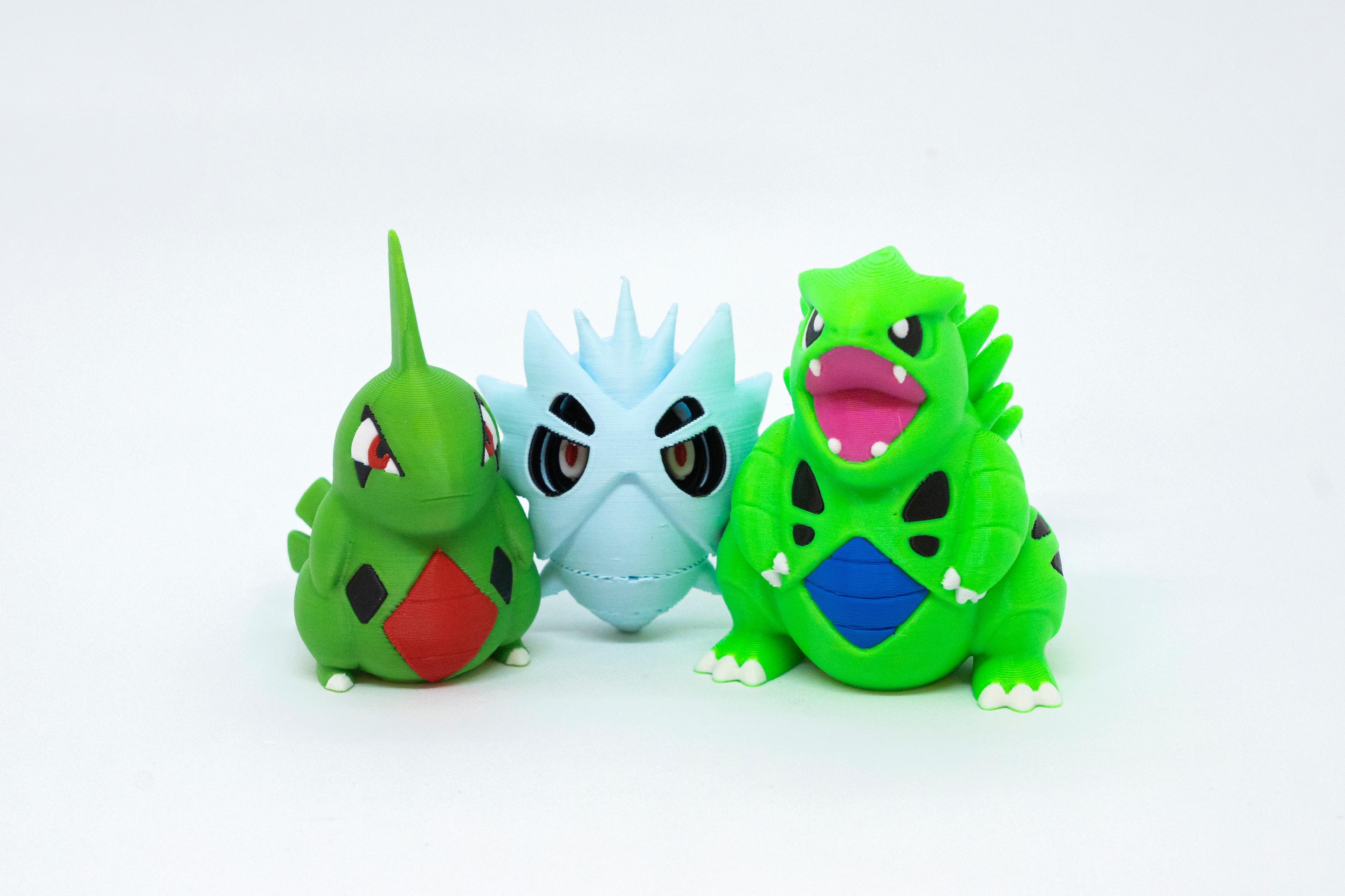 Larvitar - Pupitar - Tyranitar Pokemon 3D Model Evrim 3lü Tüm Set