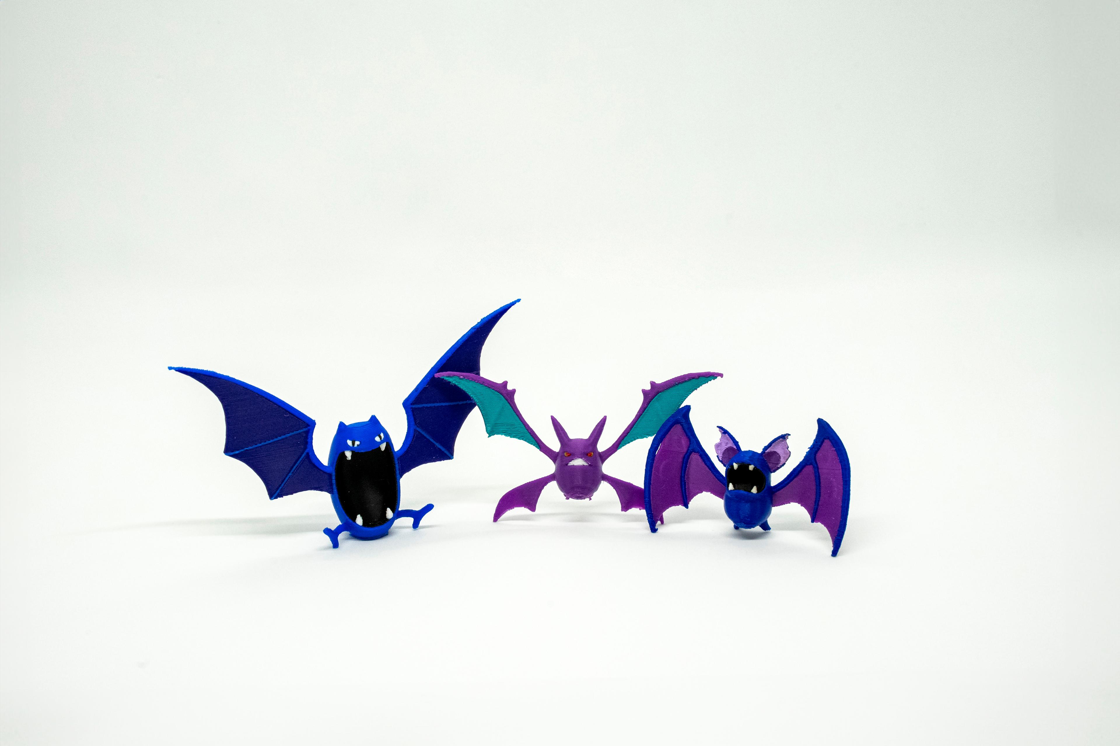 Zubat - Golbat - Crobat Pokemon 3D Model Evrim 3lü Tüm Set