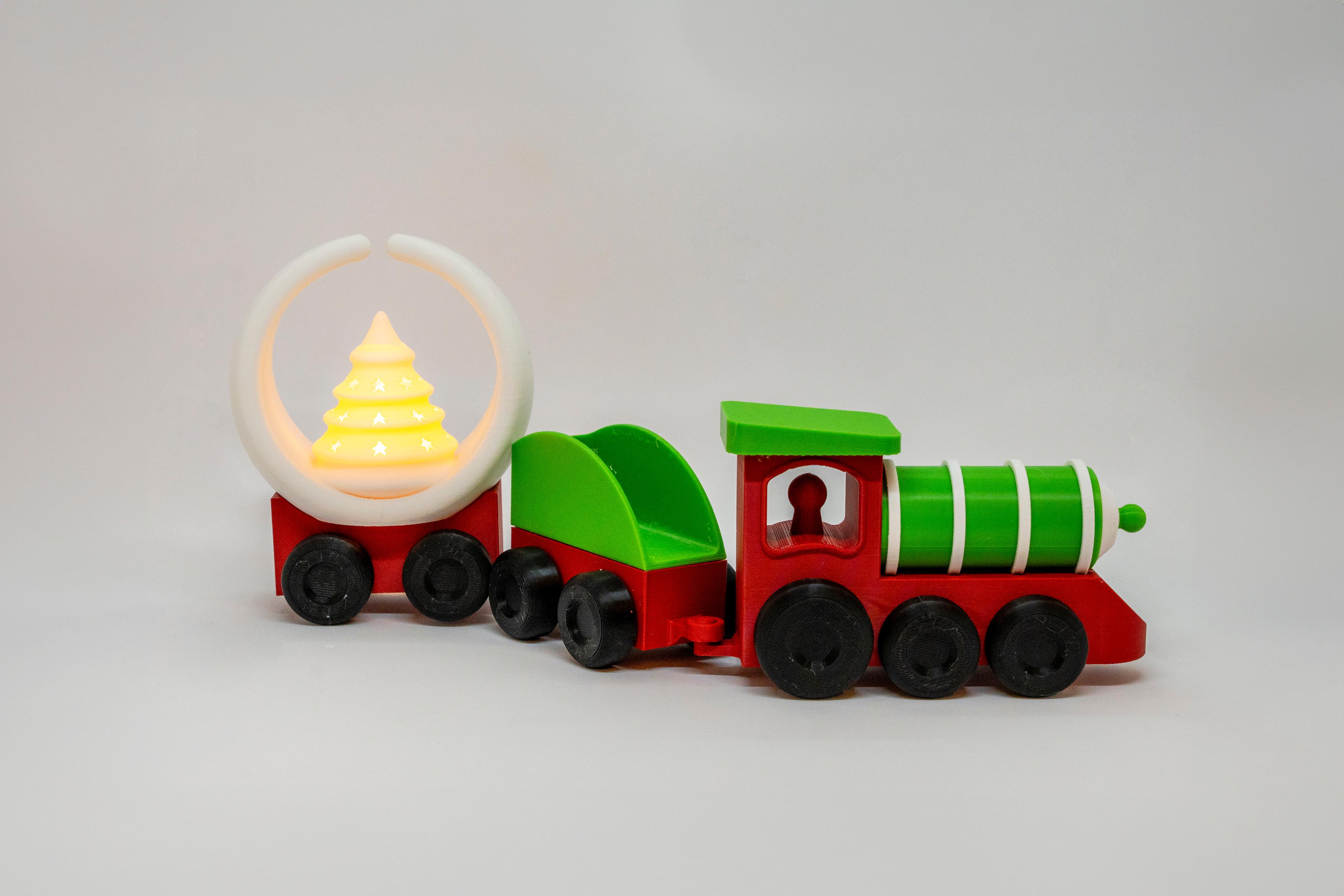 Noel Çam Ağacı Treni 3 Vagonlu 3D Model