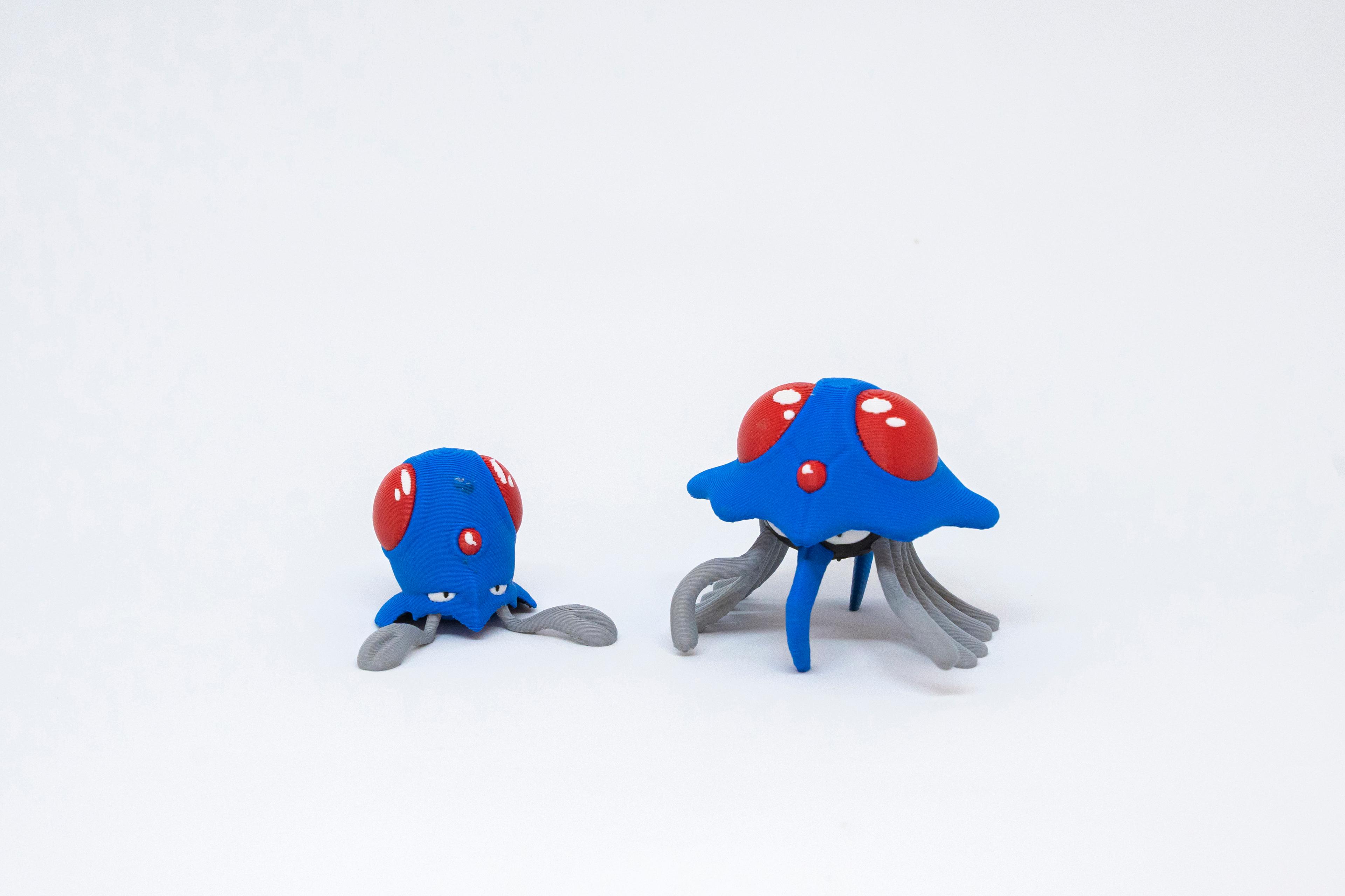 Tentacool - Tentacruel Pokemon 3D Model Evrim 2li Tüm Set