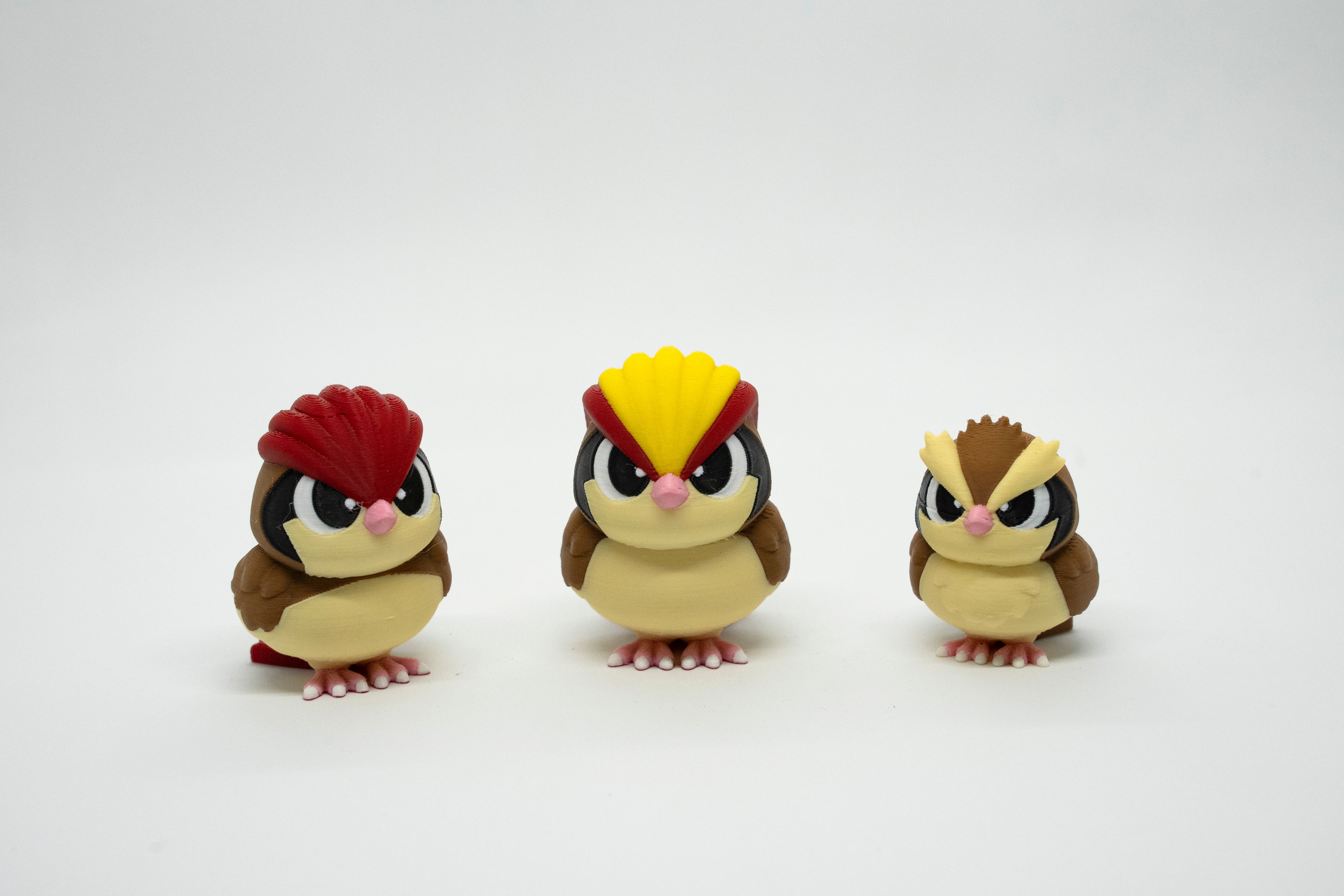 Pidgey - Pidgeotto - Pidgeot Pokemon 3D Model Evrim 3lü Tüm Set