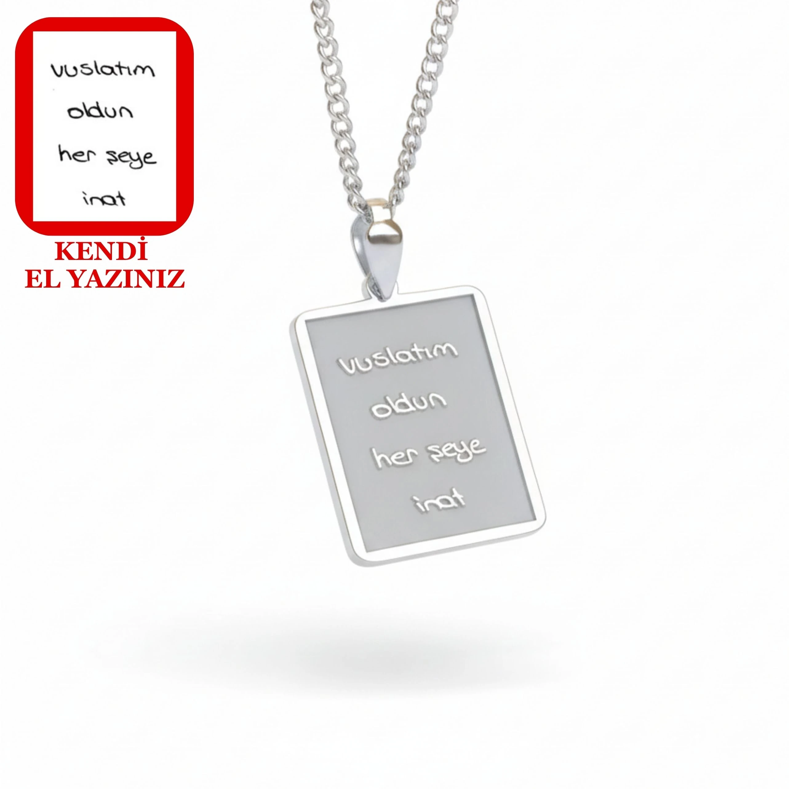 El Yazısı Plaka Kolye