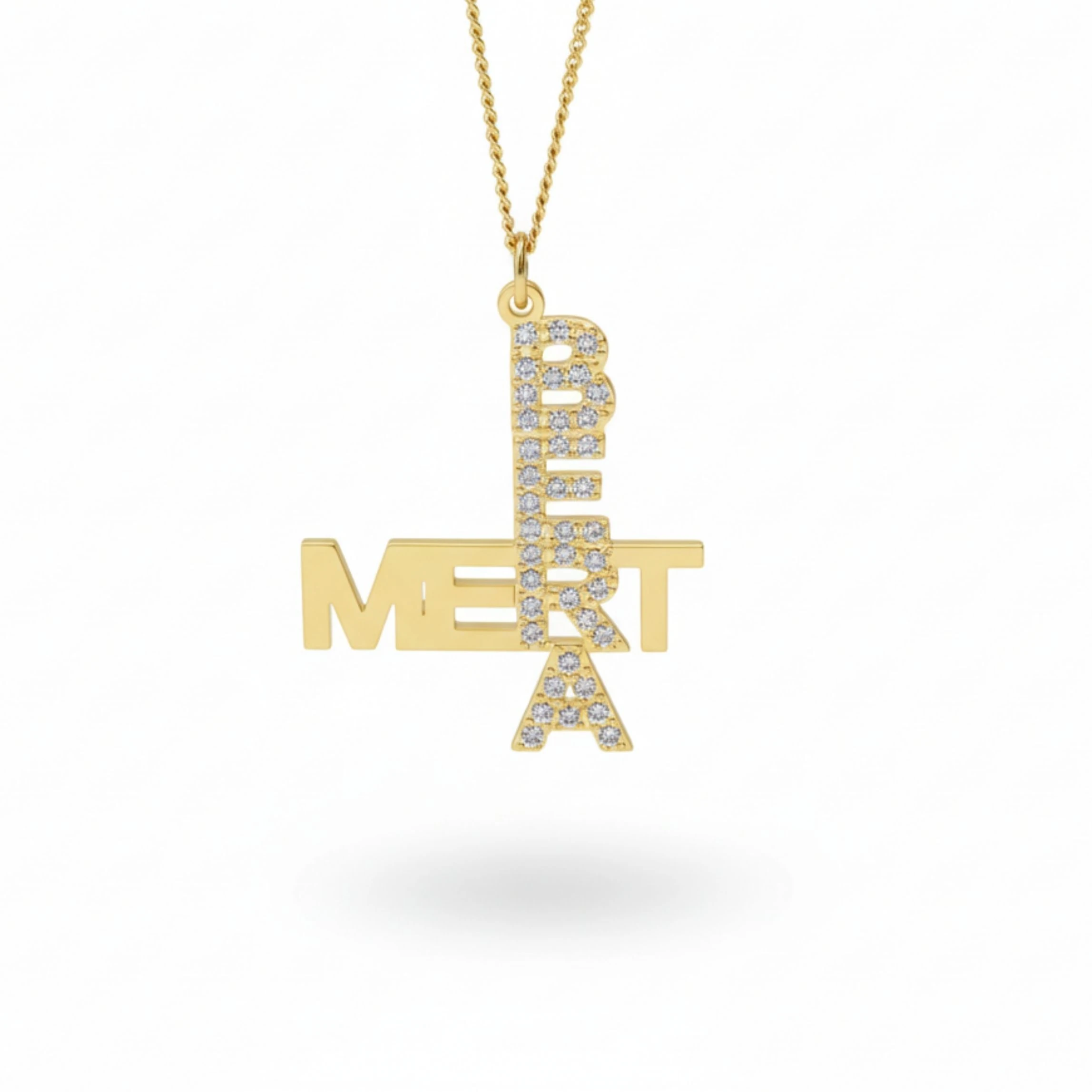 PUZZLE PANZER ZİNCİR 2 İSİM 1 İSİM TAŞLI KOLYE