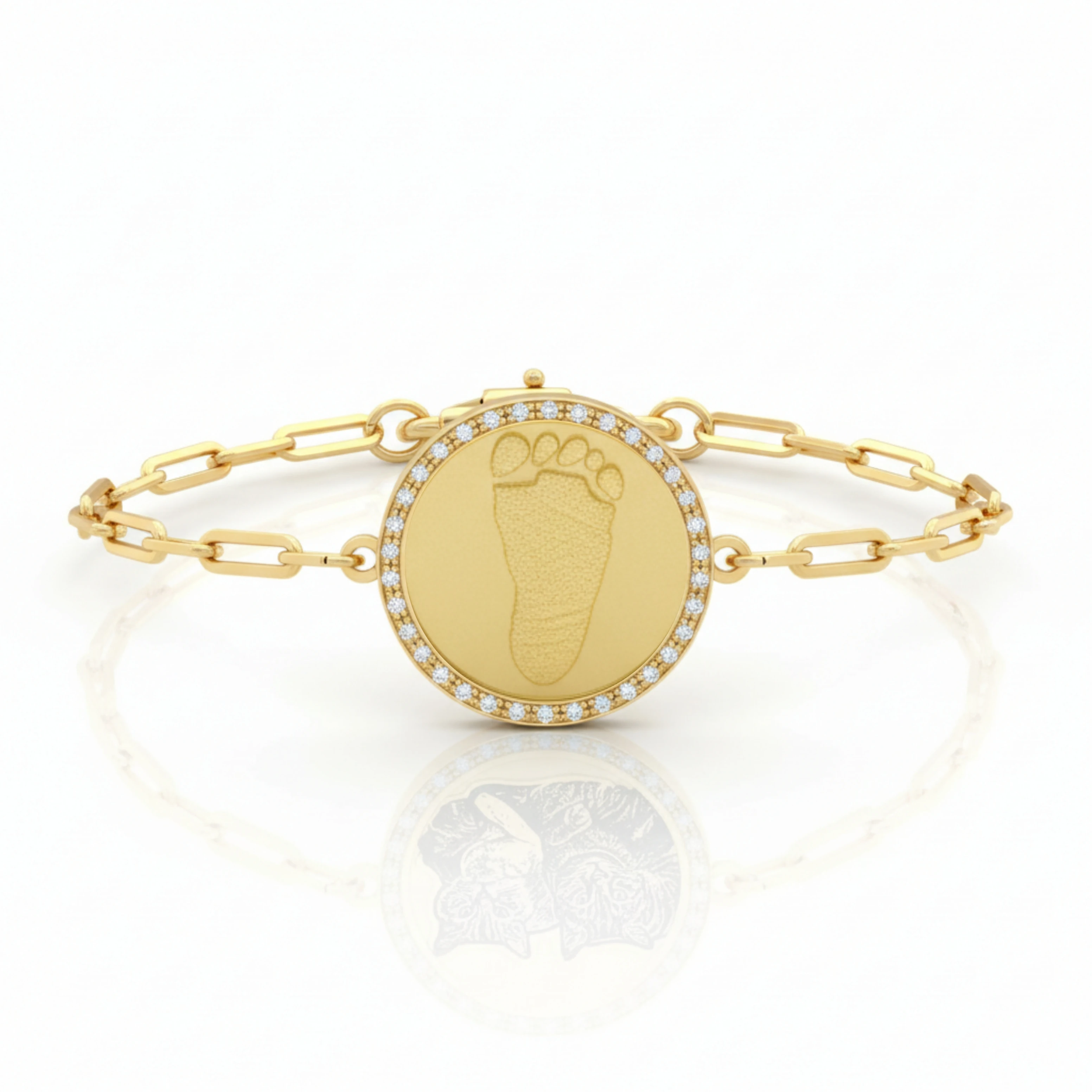 Taş Çerçeveli Ayak İzi Bileklik