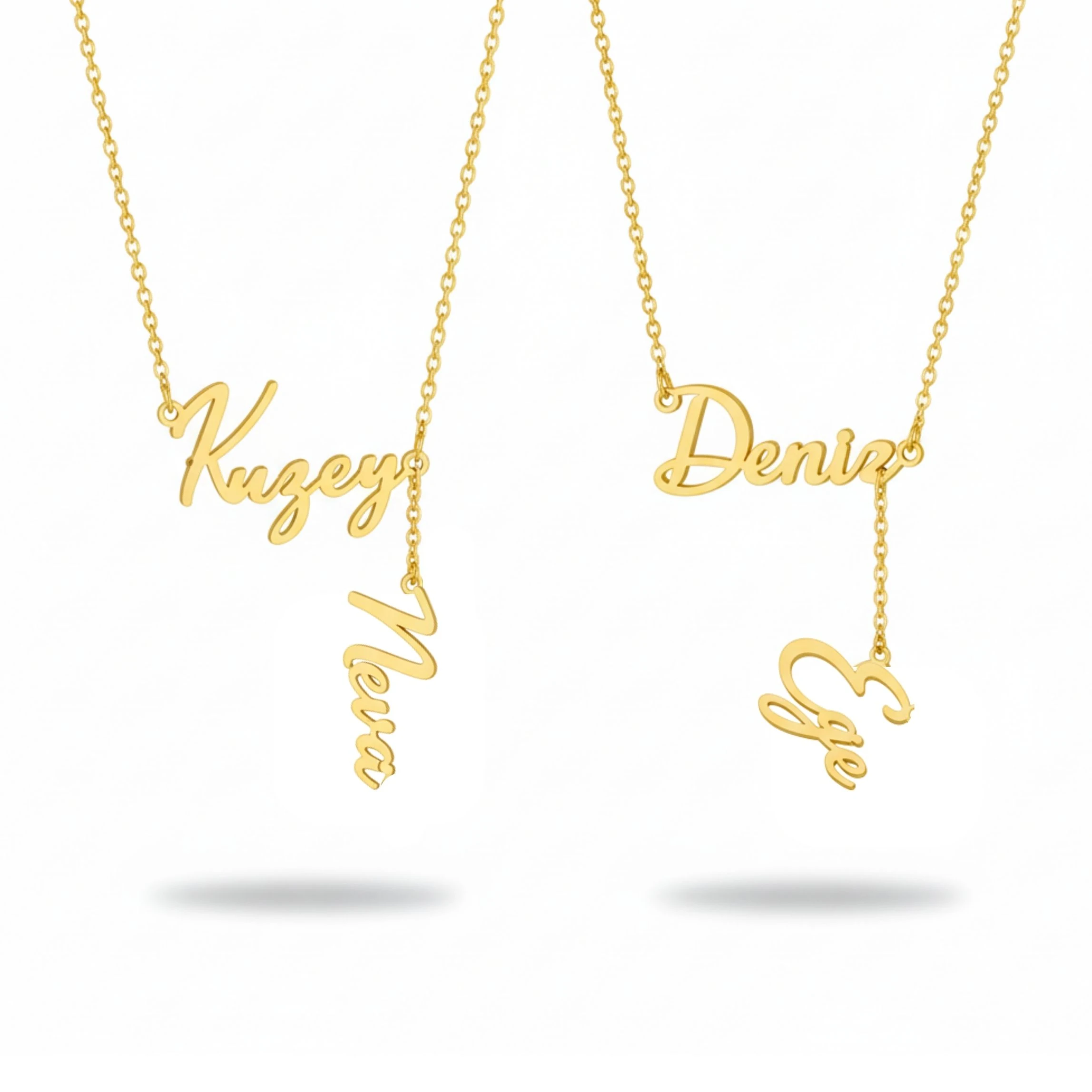 Asansörlü İkili İsim Kolye
