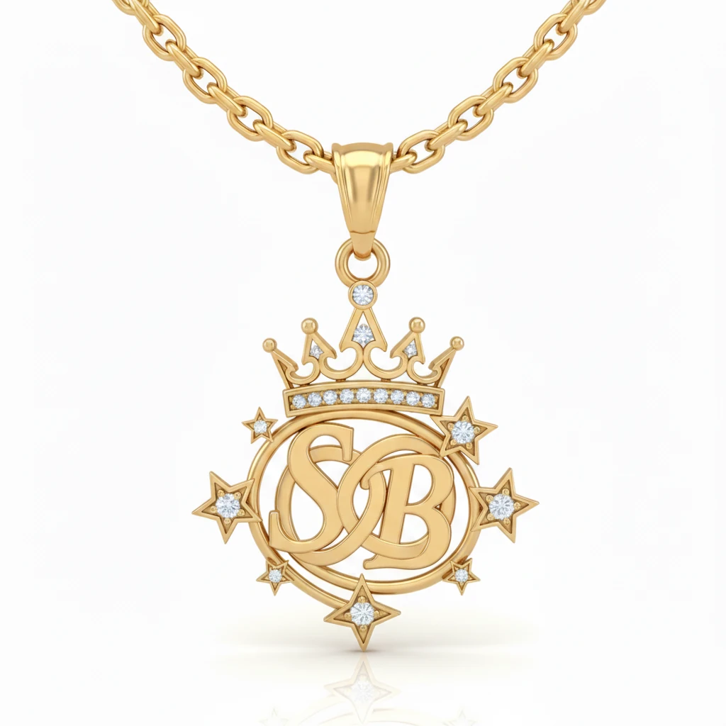 Yıldızlı Sonsuz Harf Tasarım Kolye