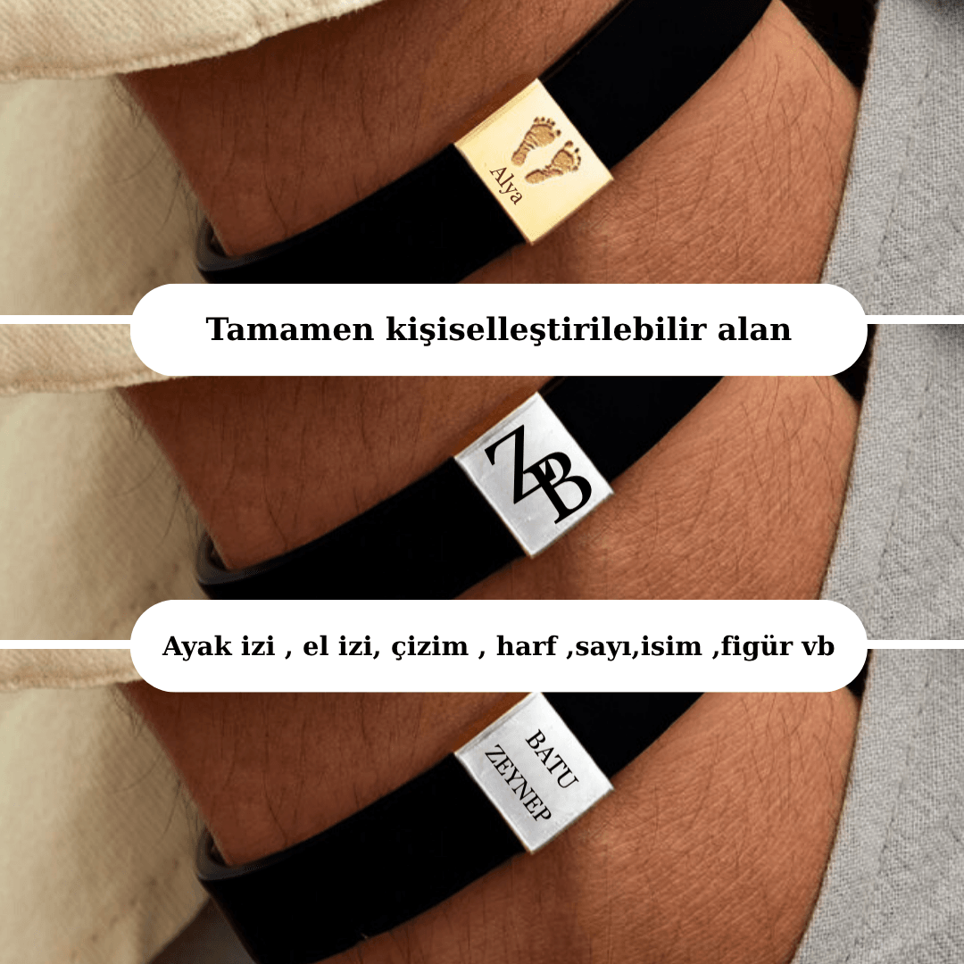 Sen tasarla Deri charm Bileklik 