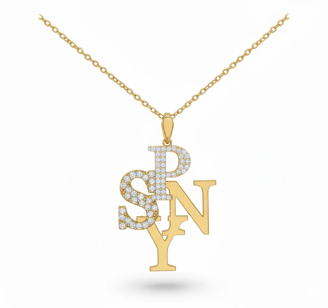 4-5 Harf kolye (2 HARF TAŞLI)