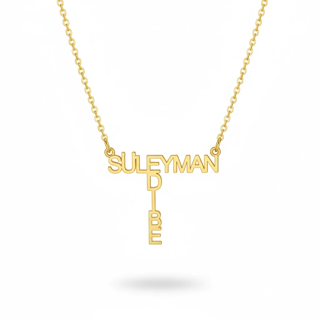 İki isimli puzzle kolye(Taşsız)