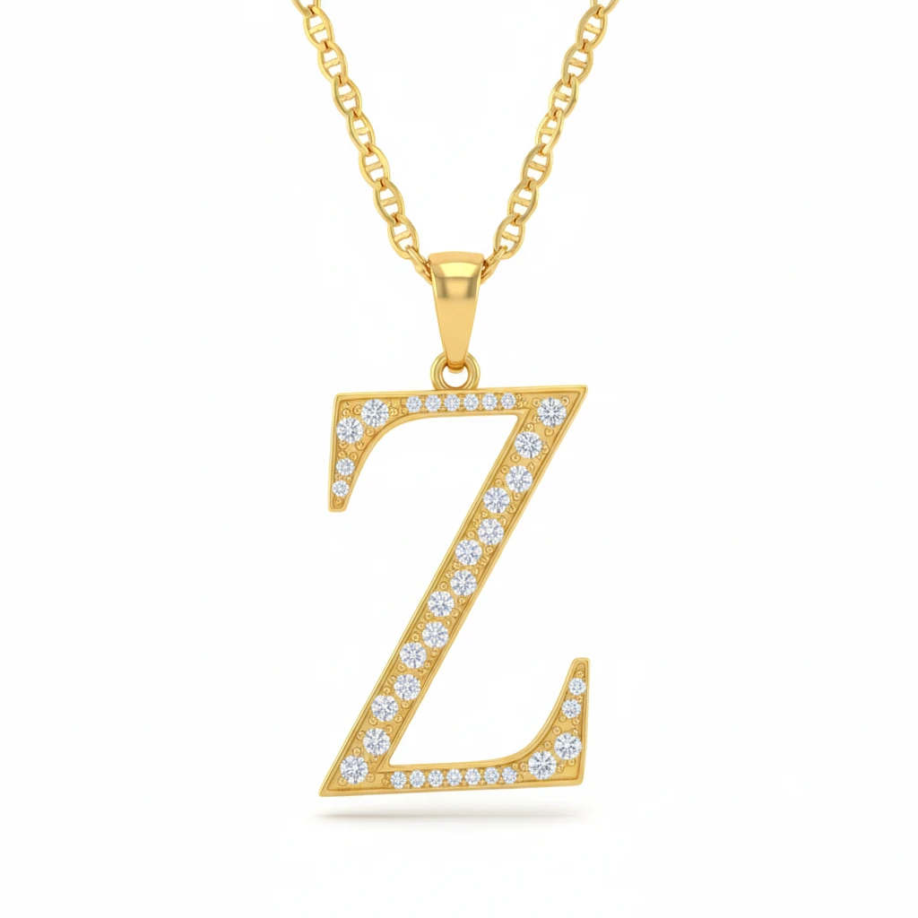 Big Taşlı Harf Kolye