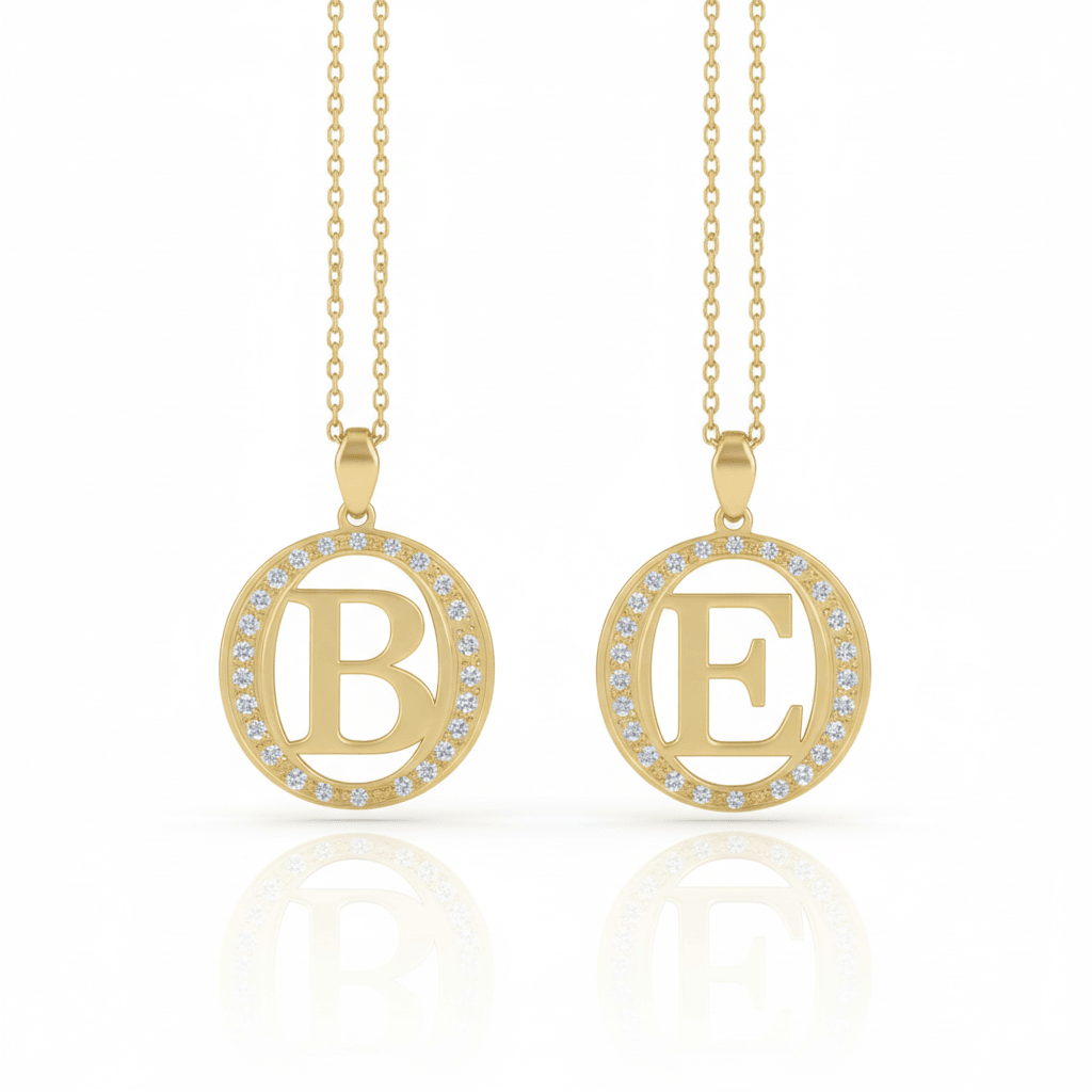 Taşlı Çerçeveli Harf Kolye