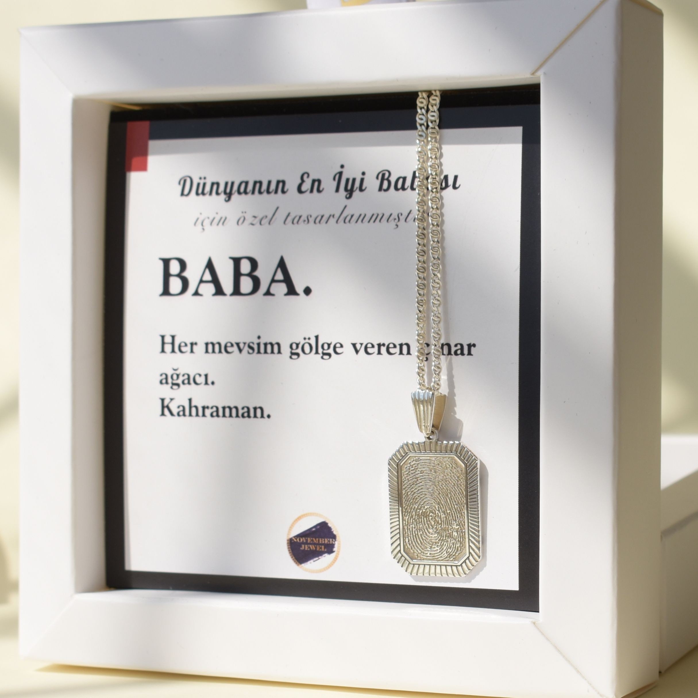 Parmak İzi Plaka Kolye