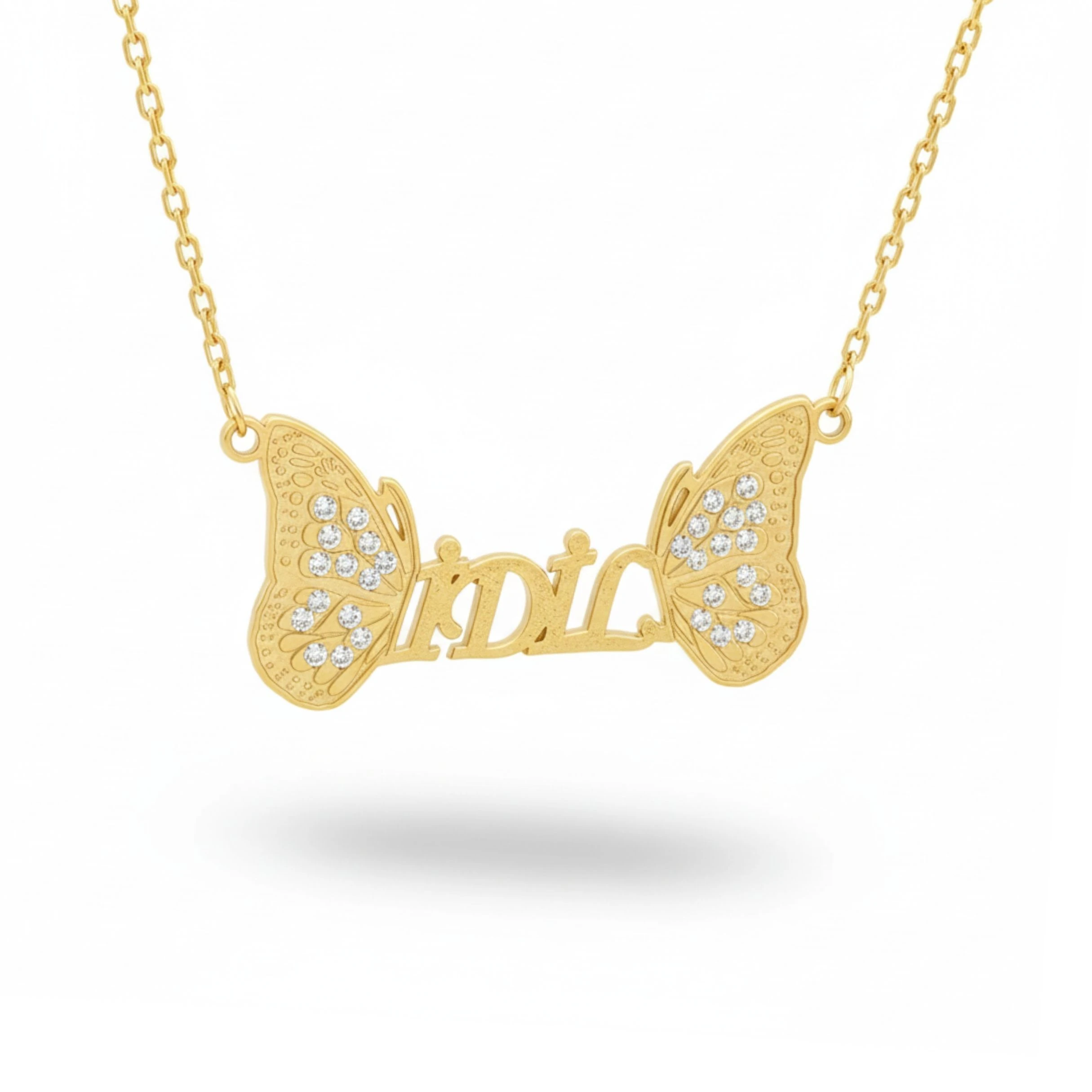 Kelebek Kanatlı İsim Kolye