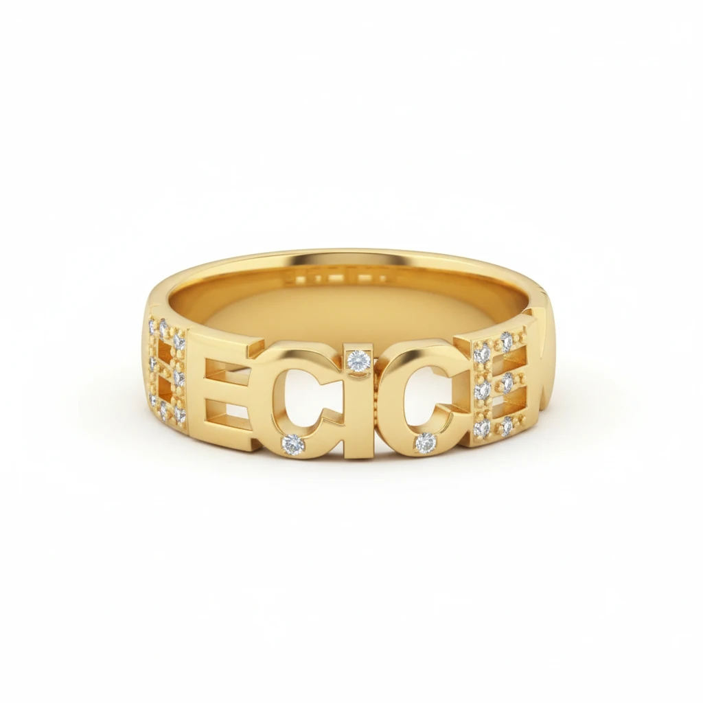 Taşlı İsim/Harf Yüzük