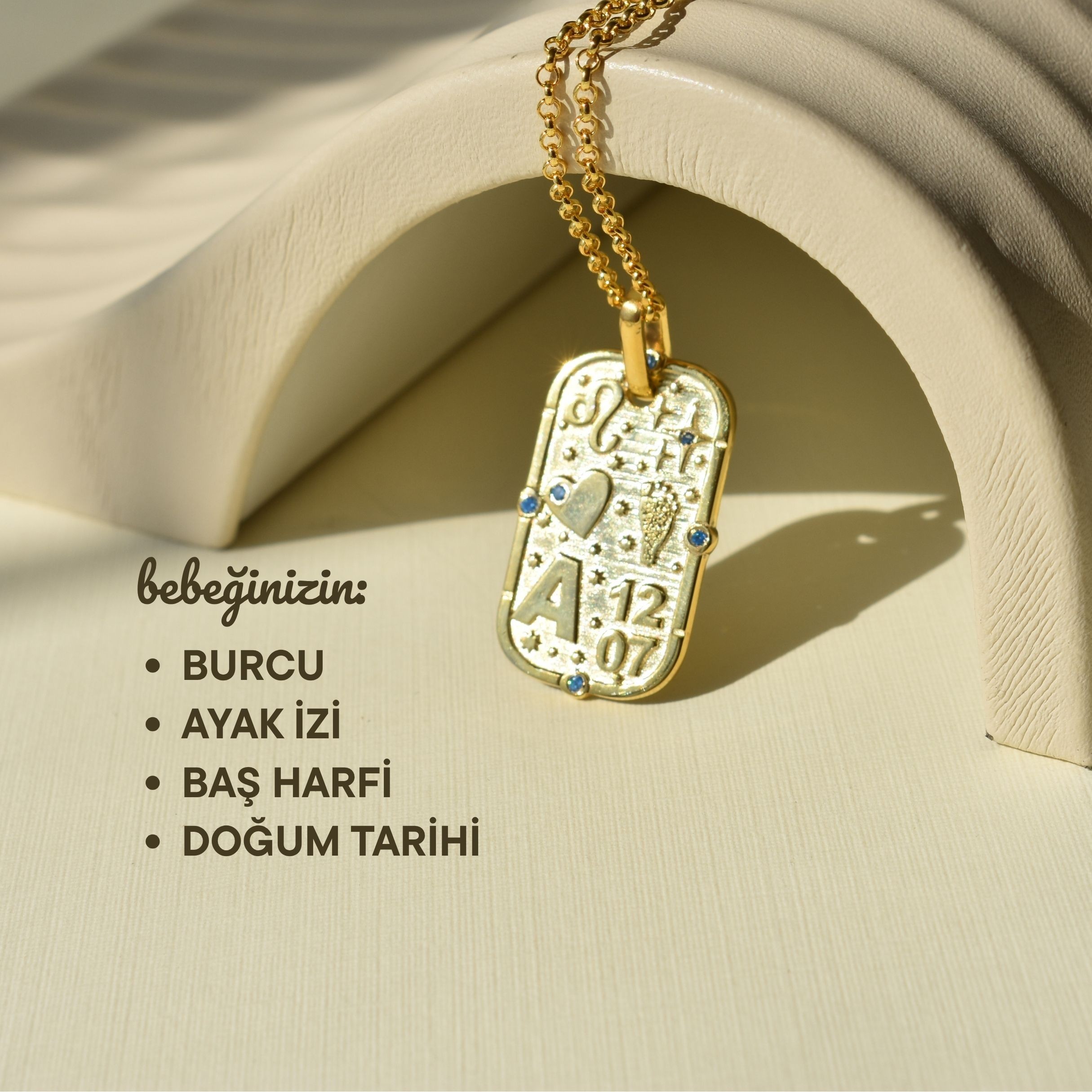 14 Ayar Altın Baby Sitare Kolye
