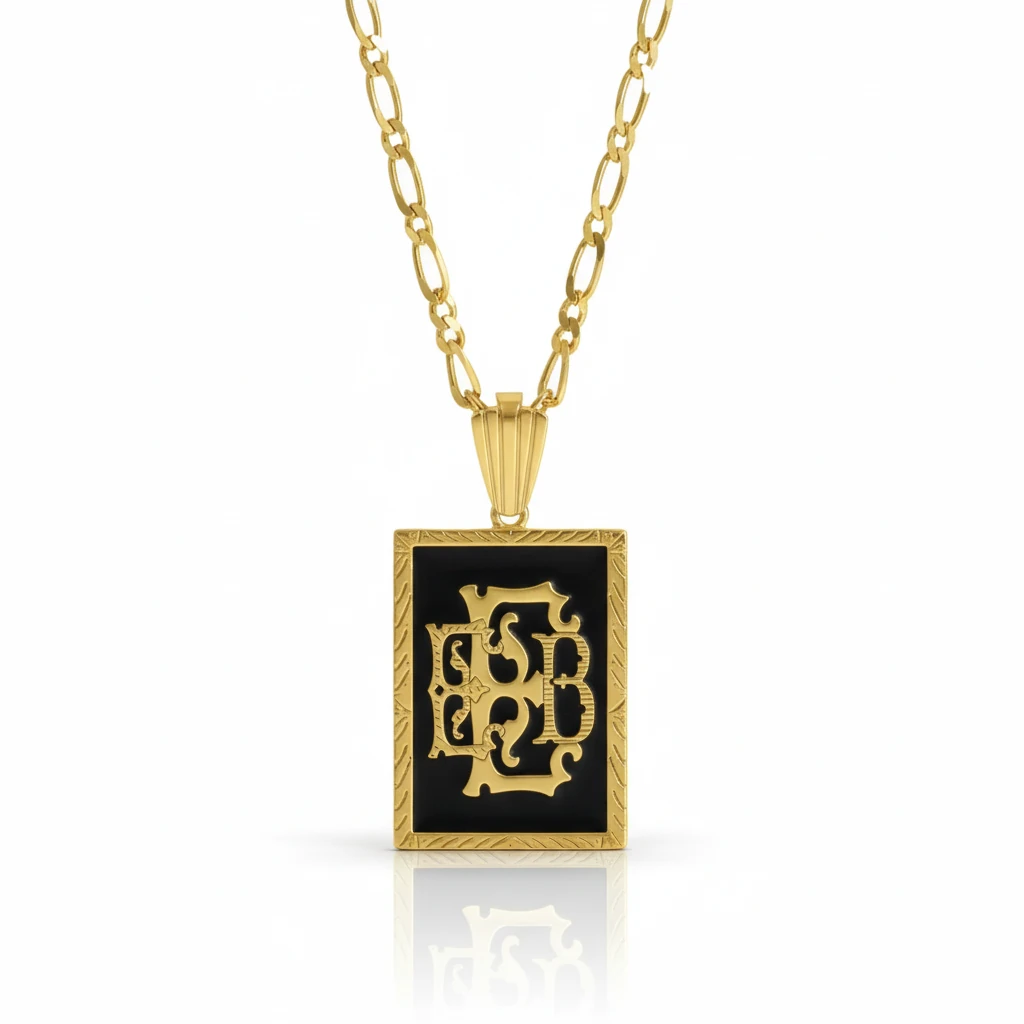 Mineli Rustik Plaka Harf Kolye