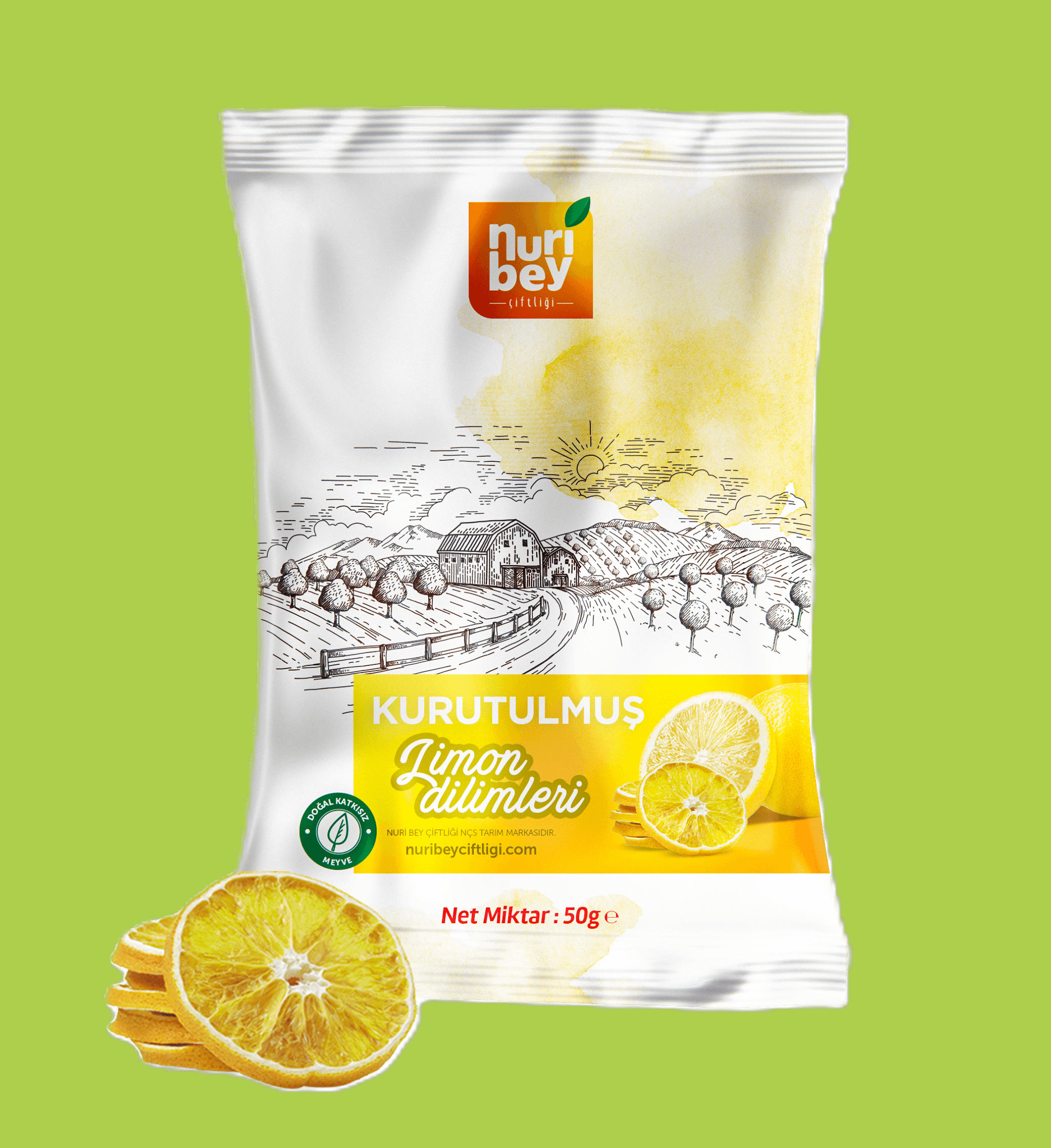 Kurutulmuş Yeşil Limon Dilimleri (50g)