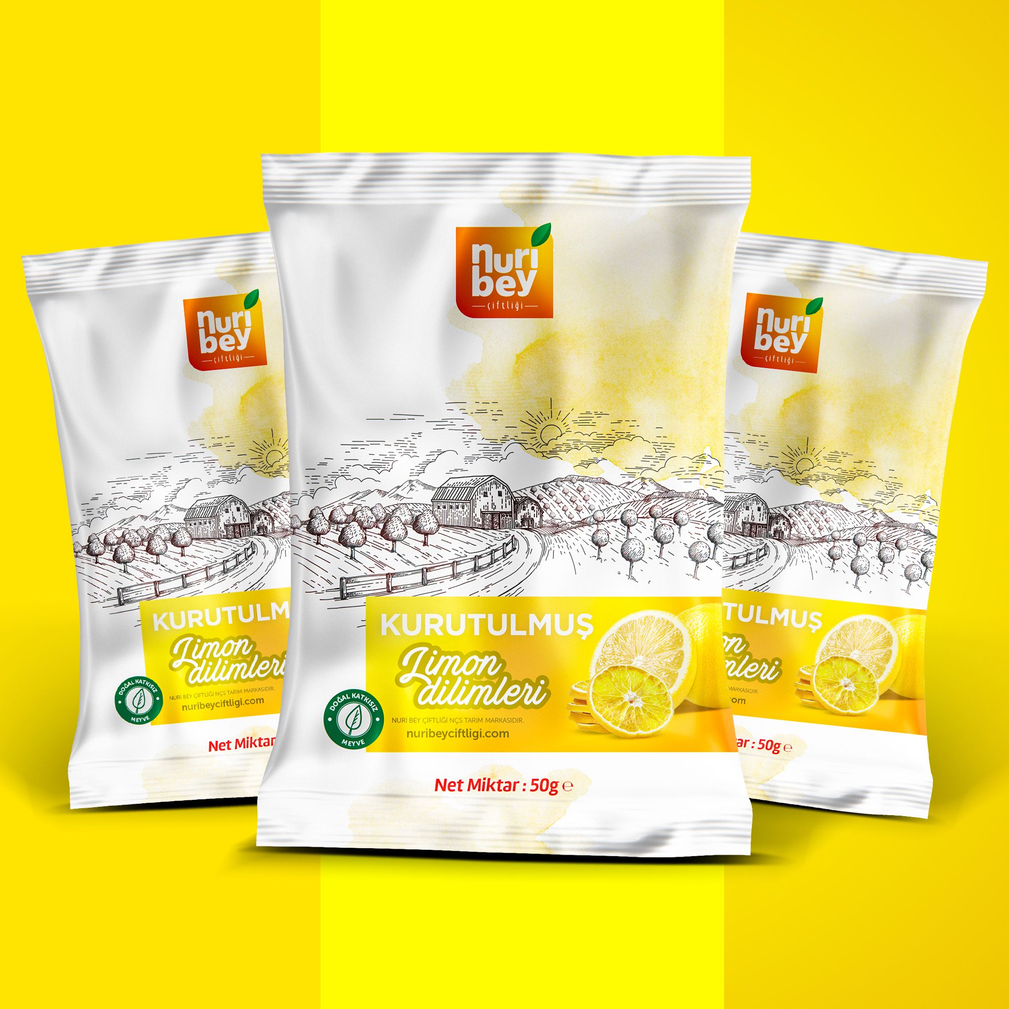 Kurutulmuş Sarı Limon Dilimleri 3’lü Paket (Her Paket 50g)