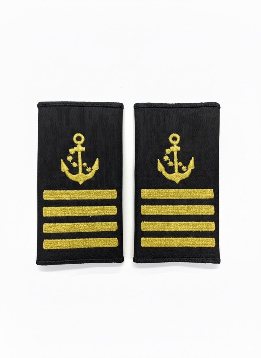 Kaptan Apolet - Denizci Rütbe Apoleti - Navy Captain Rank Shoulder Epaulettes