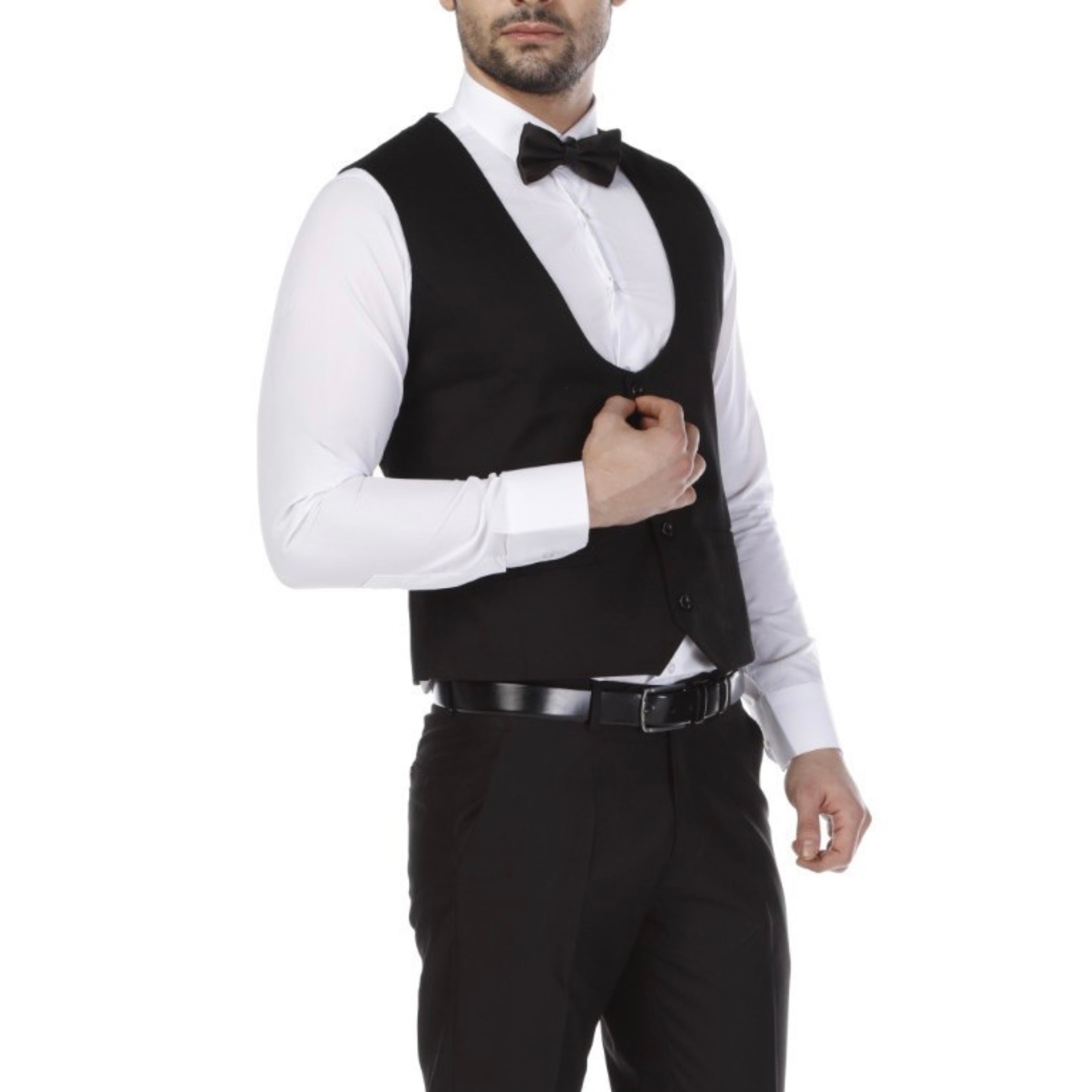 Erkek Siyah Klasik Yelek