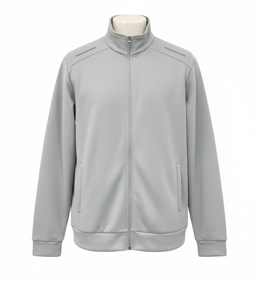 Fermuarlı Açık Gri İnce Sweatshirt