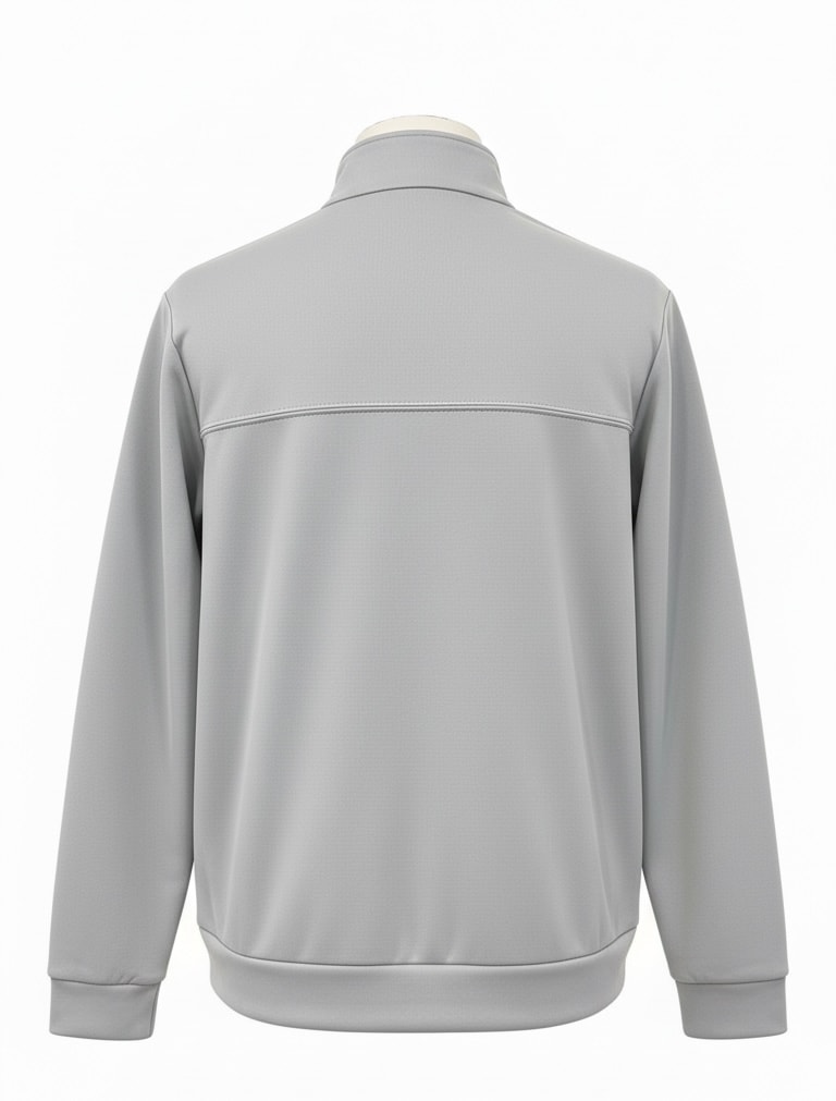 Fermuarlı Açık Gri İnce Sweatshirt