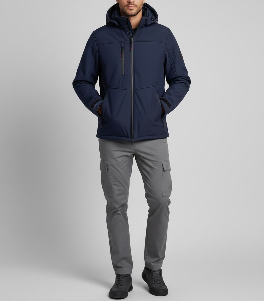 Kapüşonlu Softshell Mont