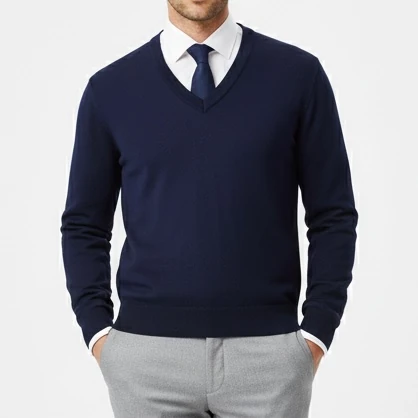 V Yaka Triko Kazak - Lacivert