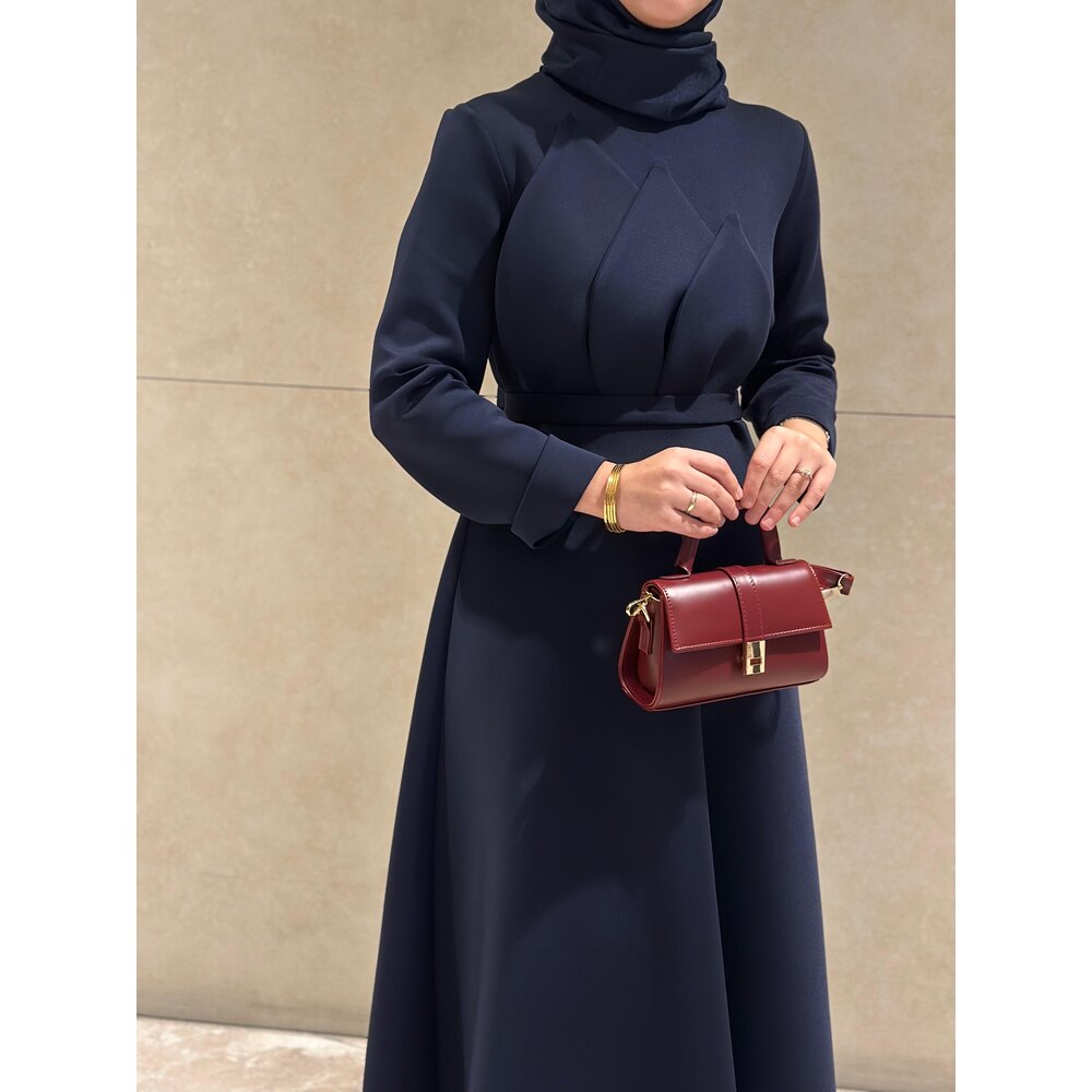 Lacivert Scuba Elbise