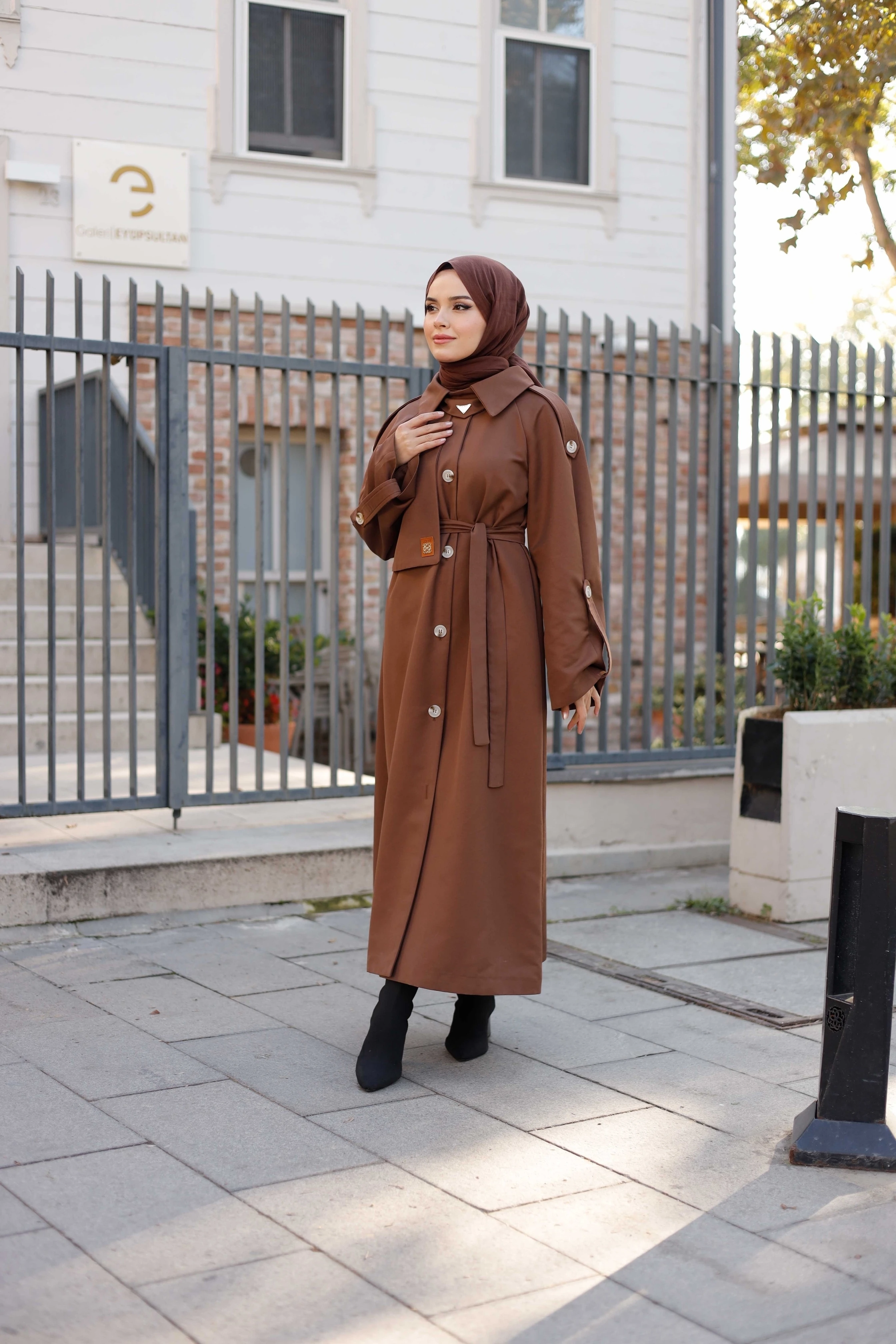 Tasarım Trenç Kahve