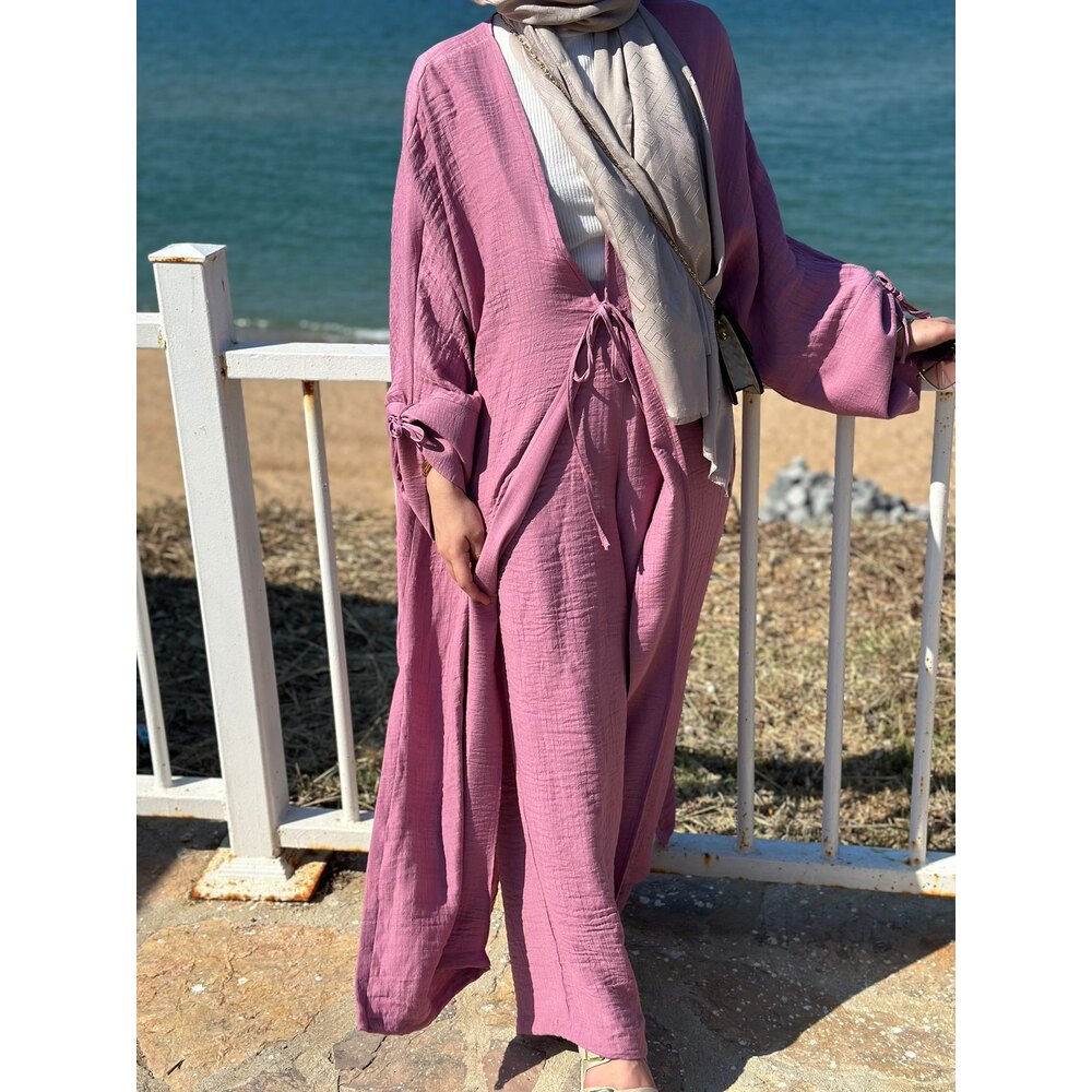 Gül Kurusu Keten Takım