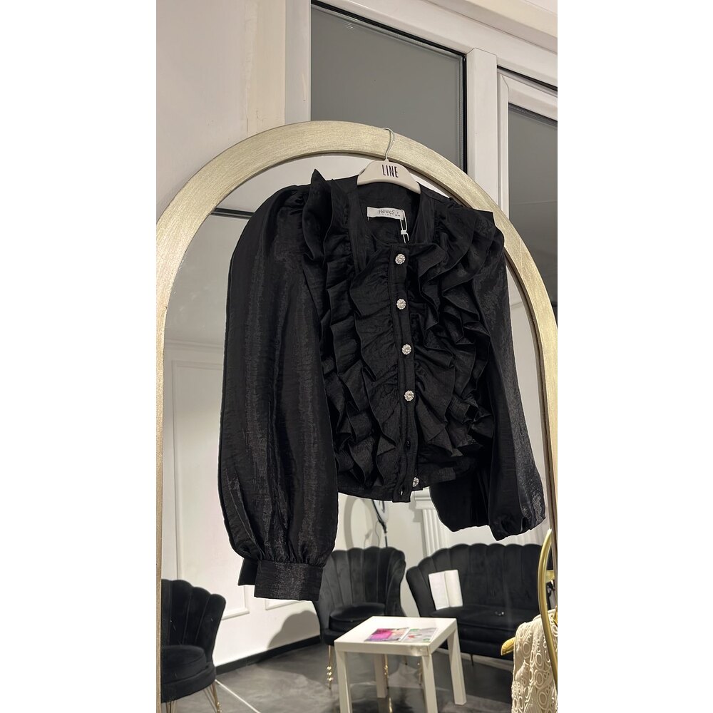 Siyah Fırfırlı Etekli Takım