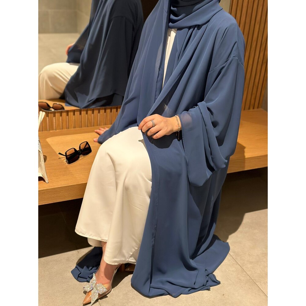 Mavi Şifon Abaya