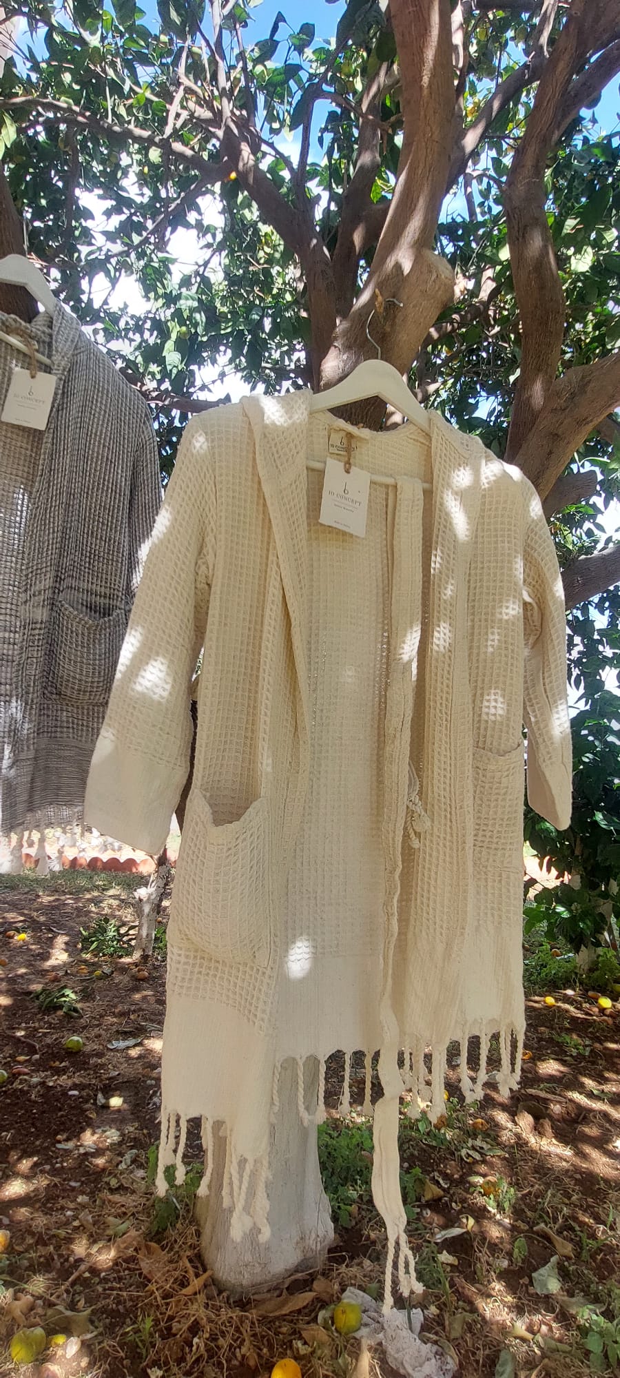 Waffle Çocuk Bornozu - Bej