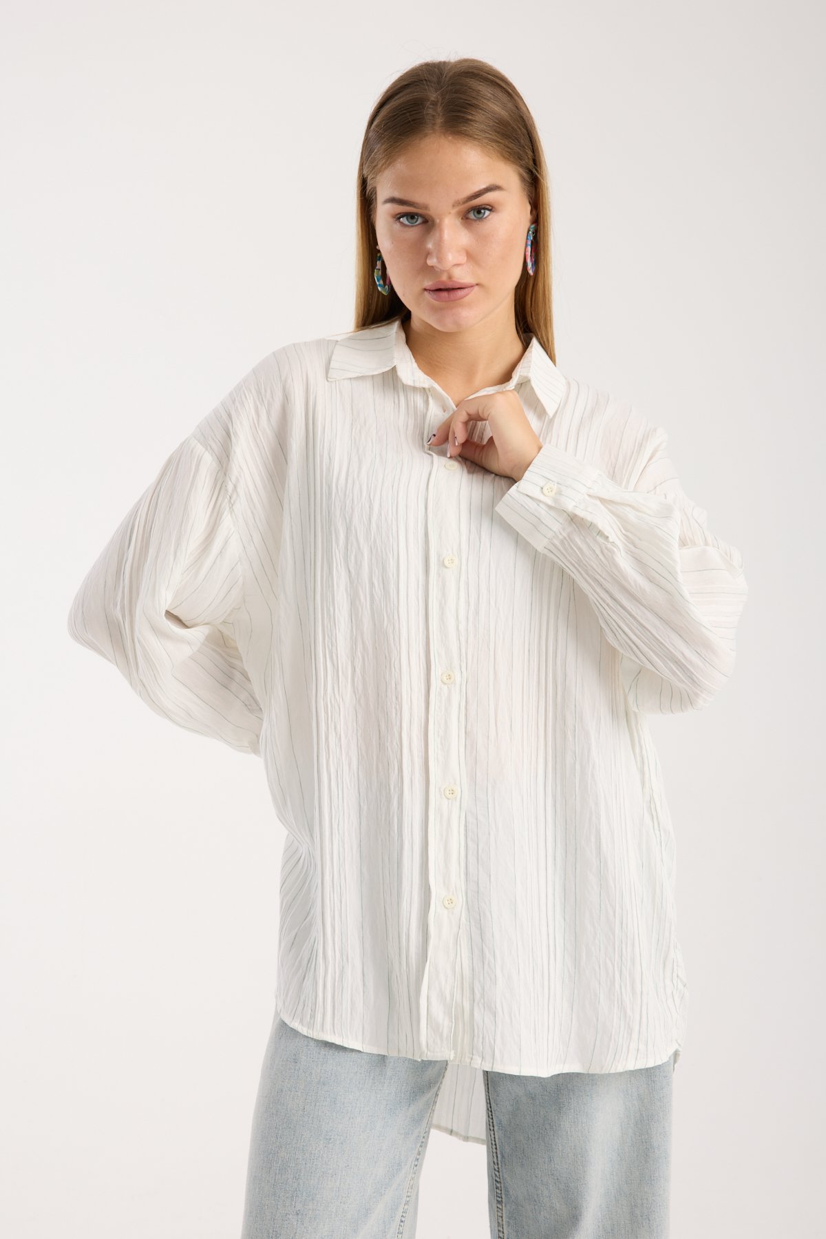 Çizgili Salaş Oversize Gömlek