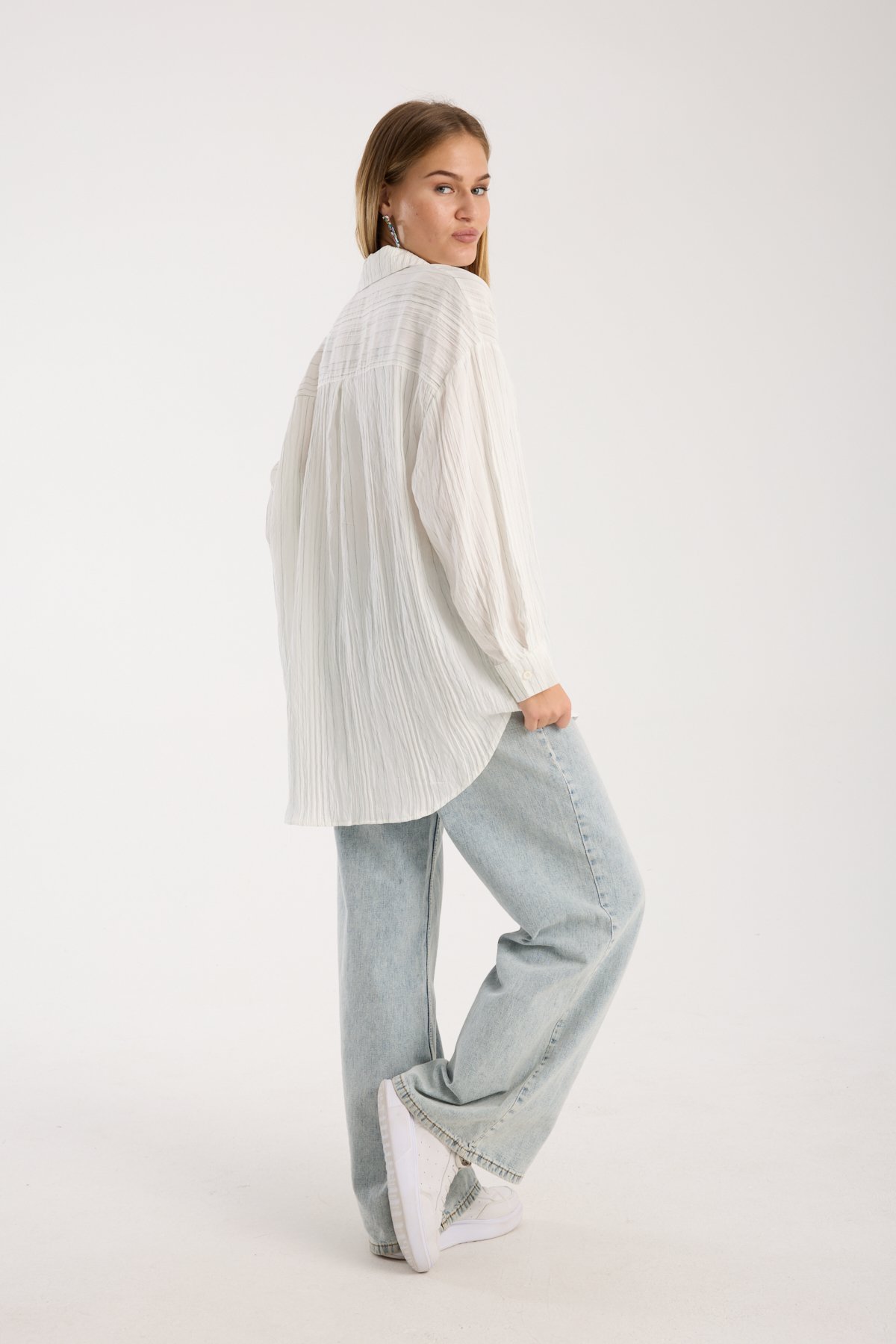 Çizgili Salaş Oversize Gömlek