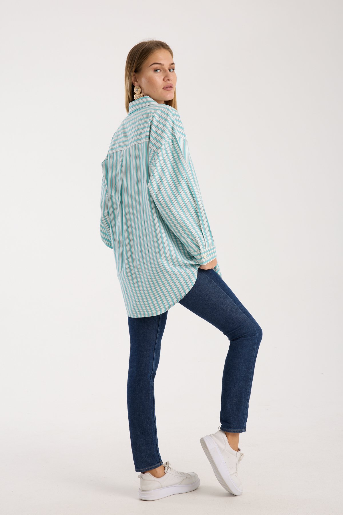 Çizgili Salaş Oversize Gömlek