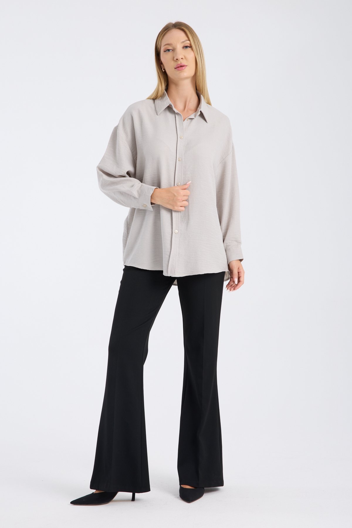 Bambu Keten Salaş Oversize Gömlek