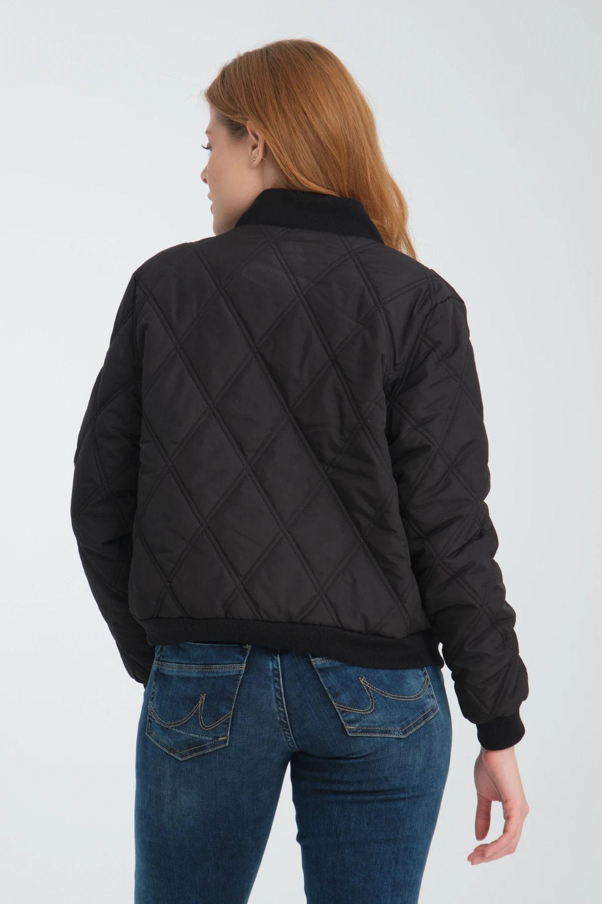 Baklava Desen Kısa Mont