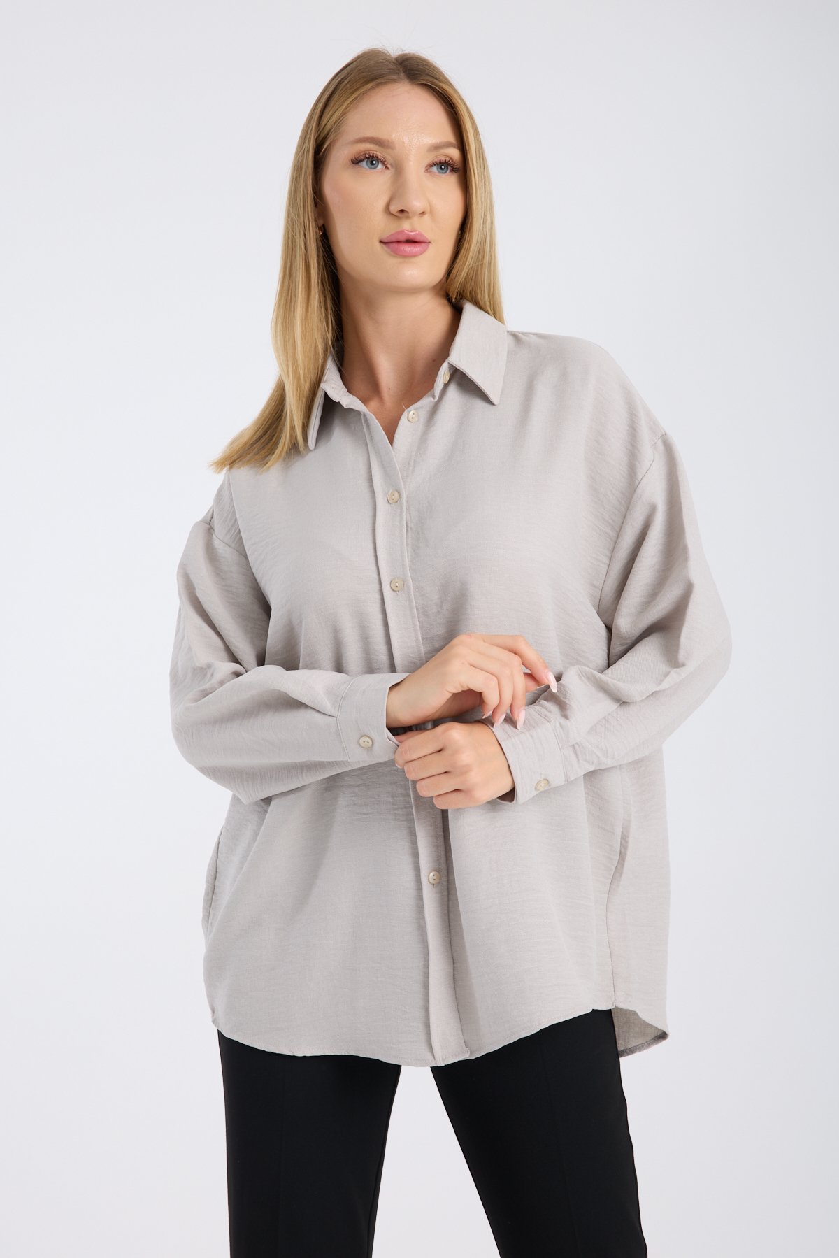 Bambu Keten Salaş Oversize Gömlek
