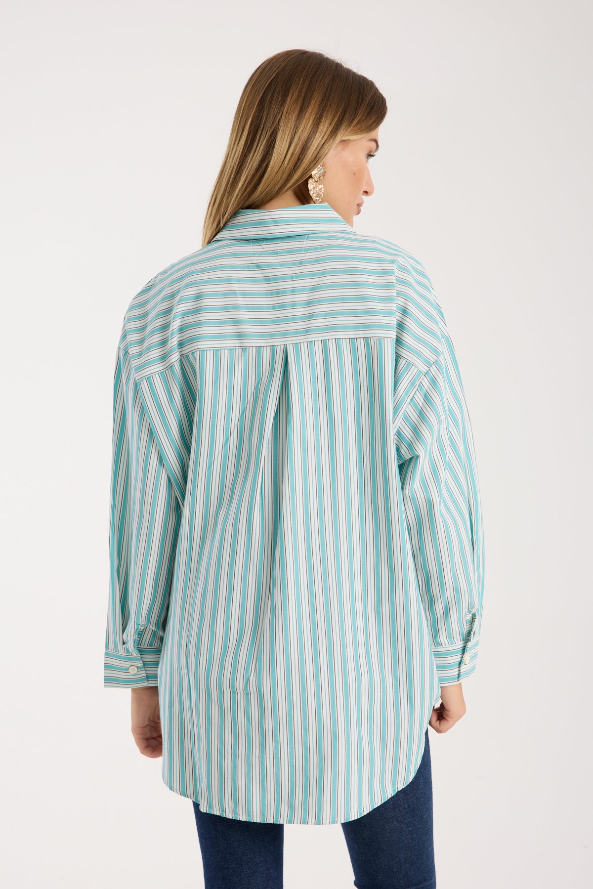 Çizgili Salaş Oversize Gömlek