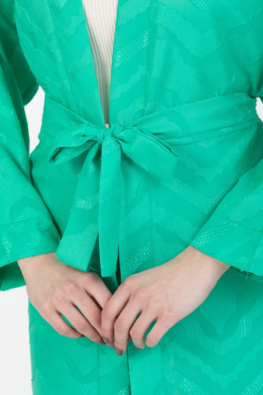 Transparan Beli Kemerli Kimono