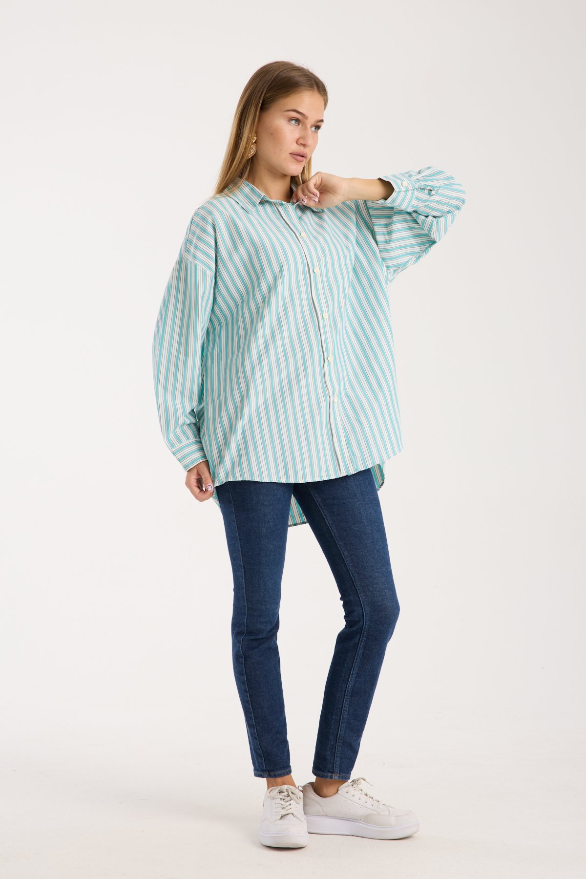 Çizgili Salaş Oversize Gömlek