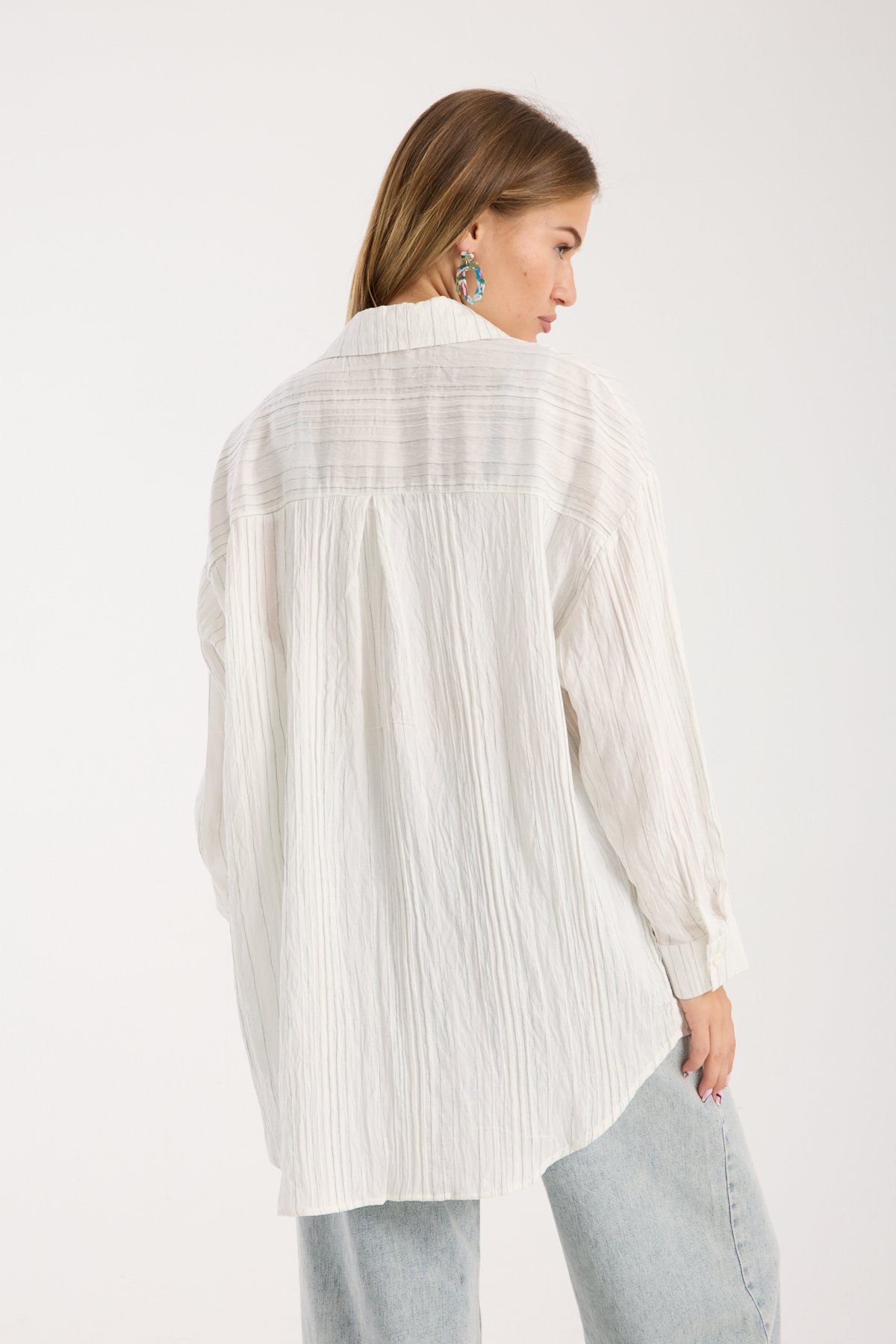 Çizgili Salaş Oversize Gömlek